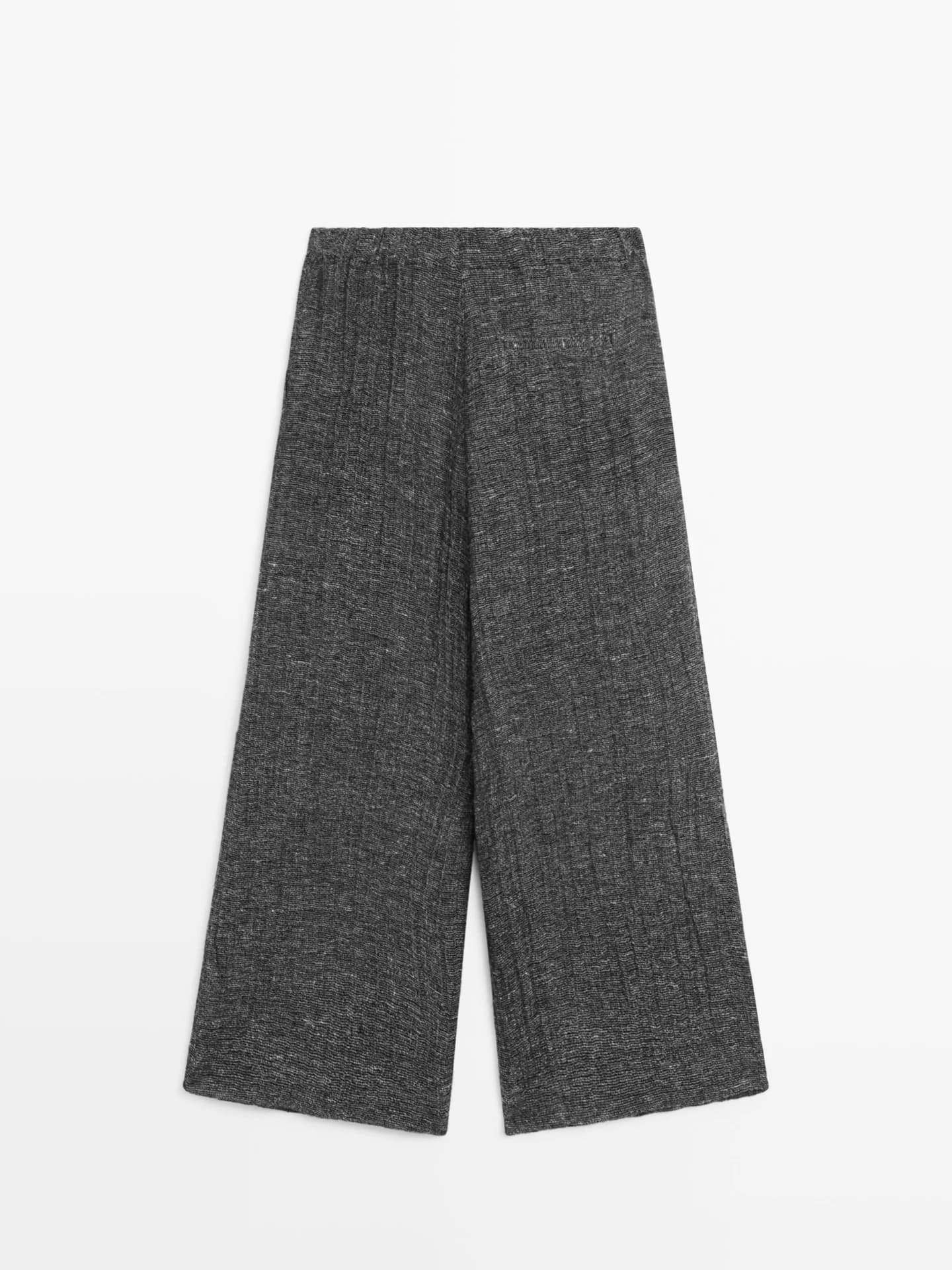 Брюки со складками Total Look, меланжевый лен - фото 7