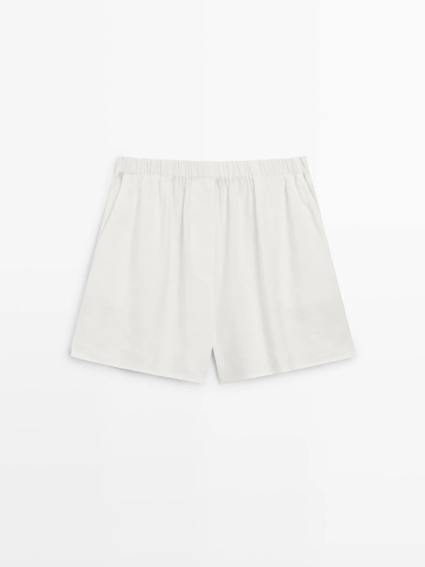 Короткие шорты-бермуды с льном - фото 3