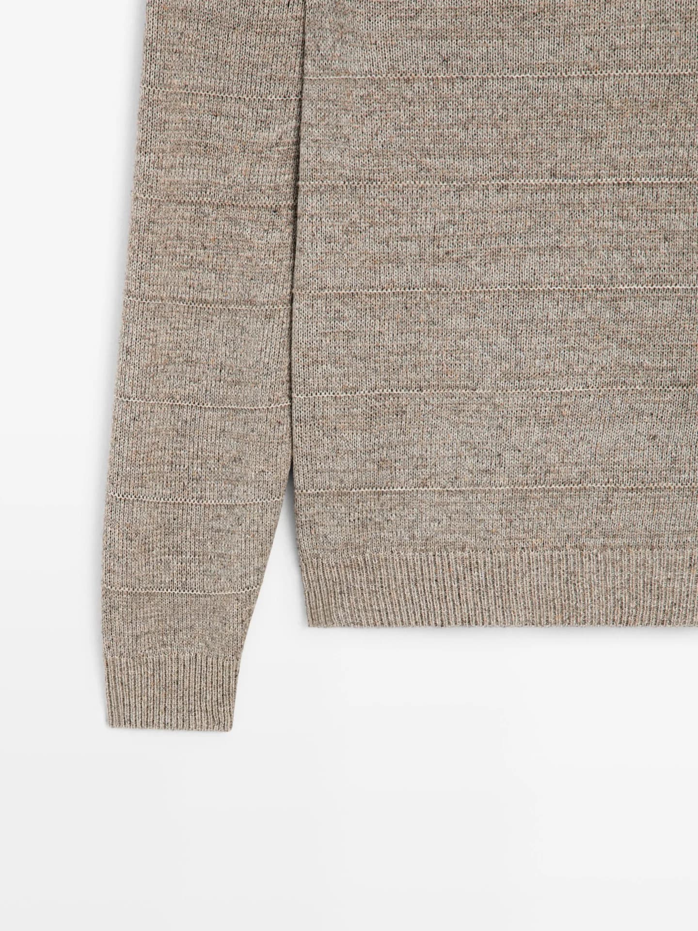 Полосатый вязаный свитер с круглым вырезом - фото 6