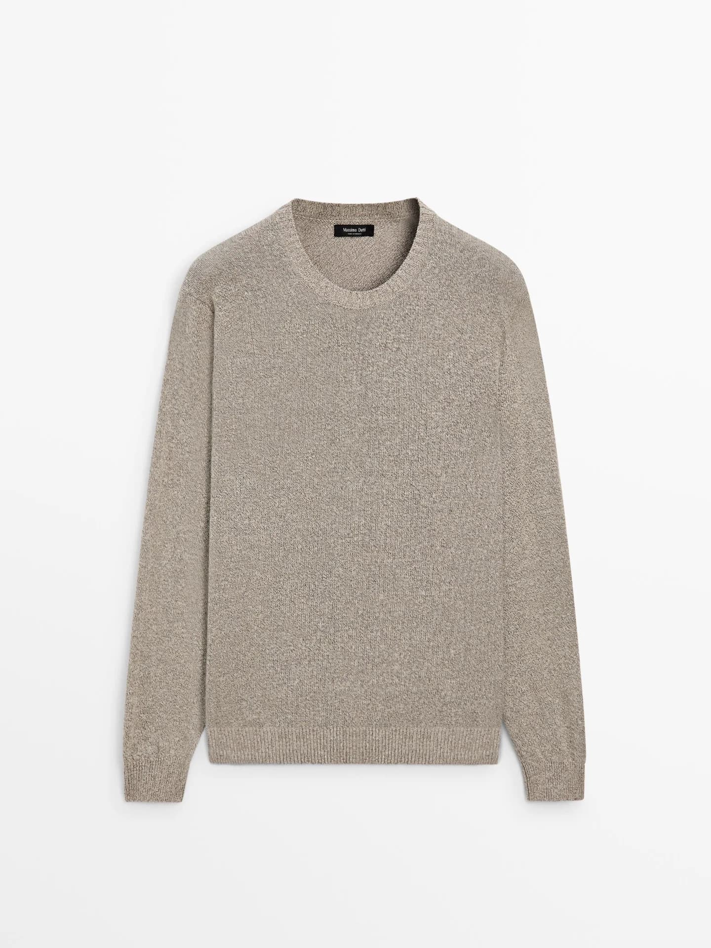 Вязаный свитер из хлопковых и льняных ниток. - фото 6