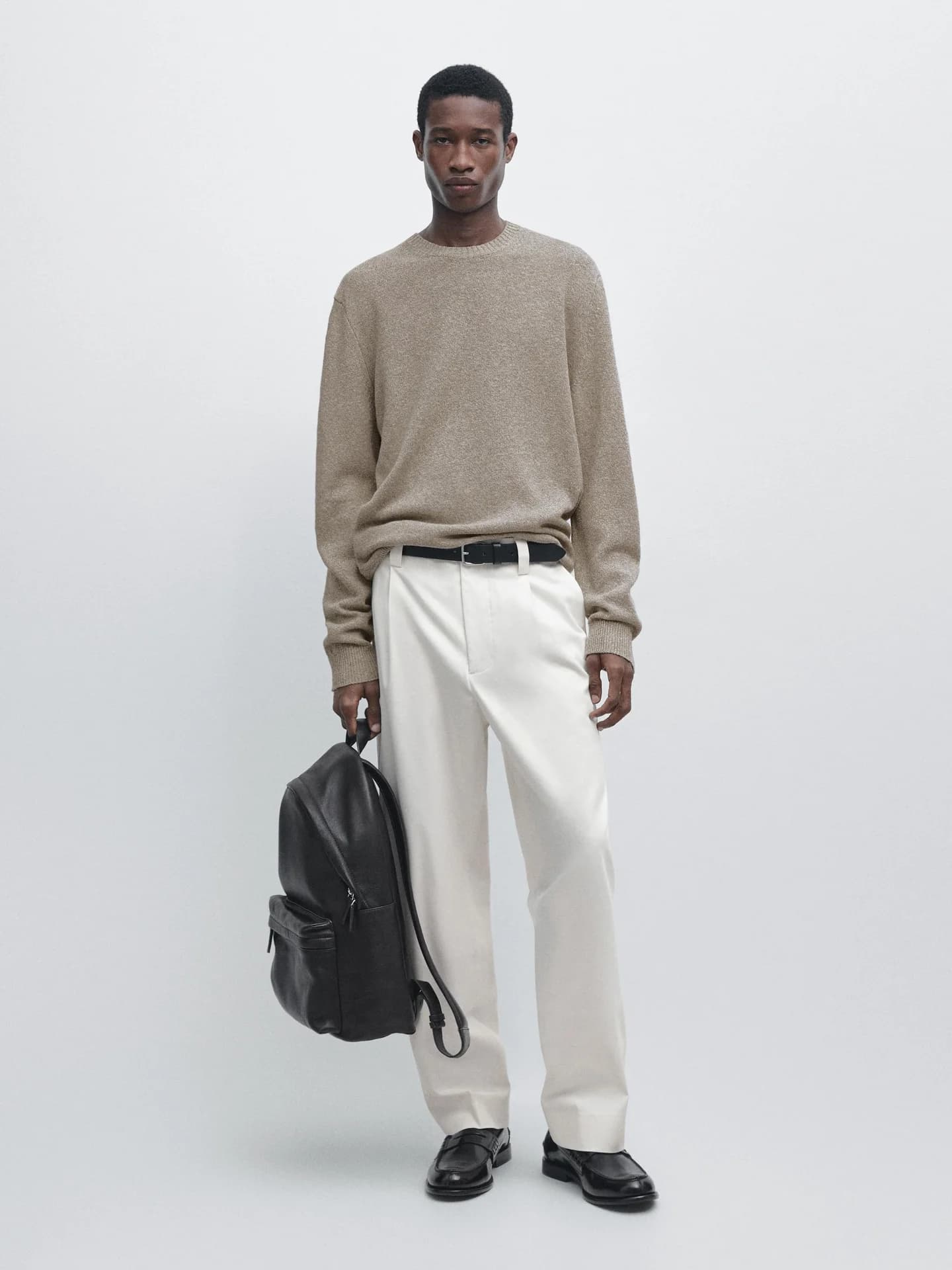 Вязаный свитер из хлопковых и льняных ниток. - фото 7