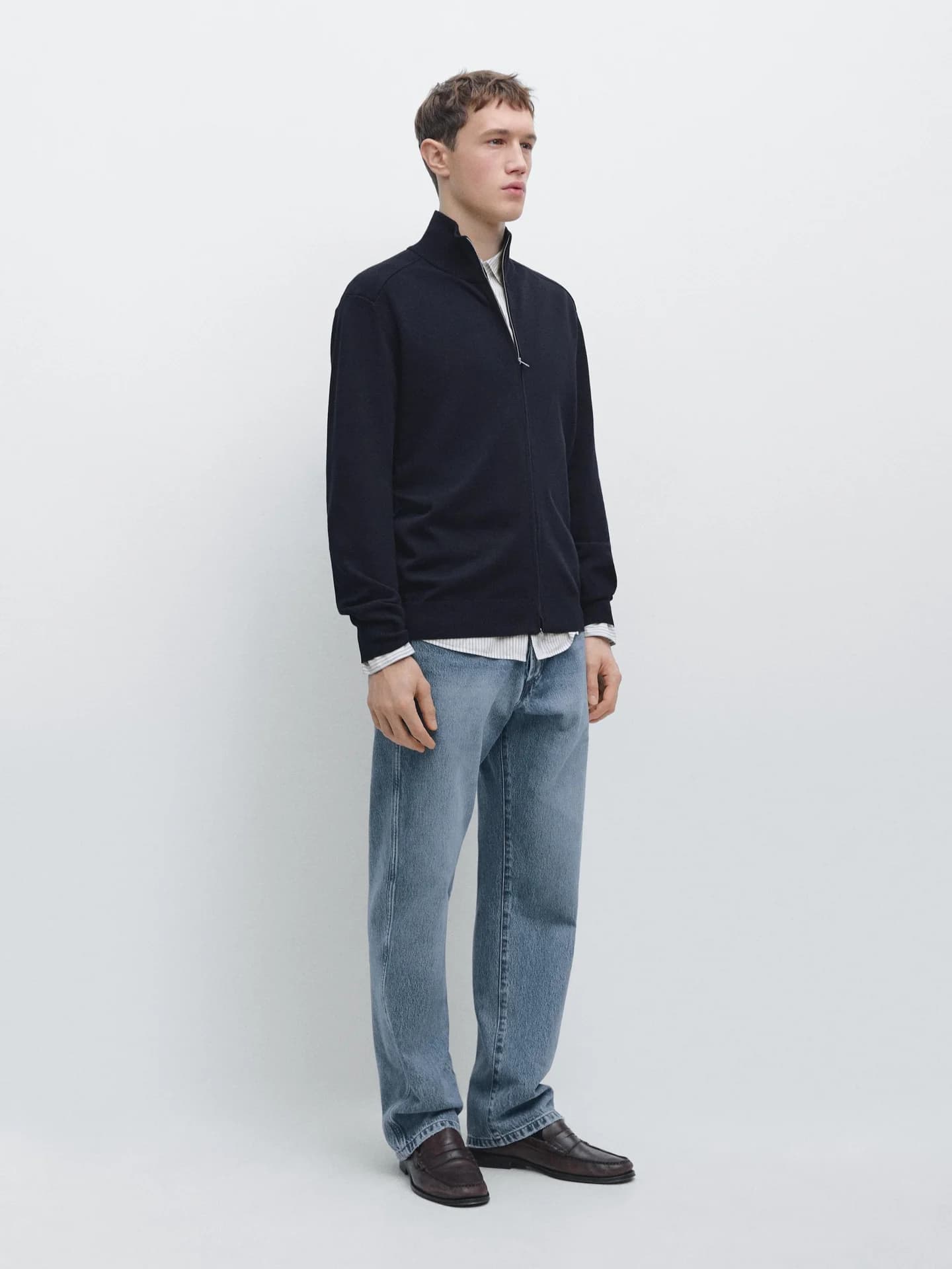 Кардиган хлопковой вязки с застежкой-молнией