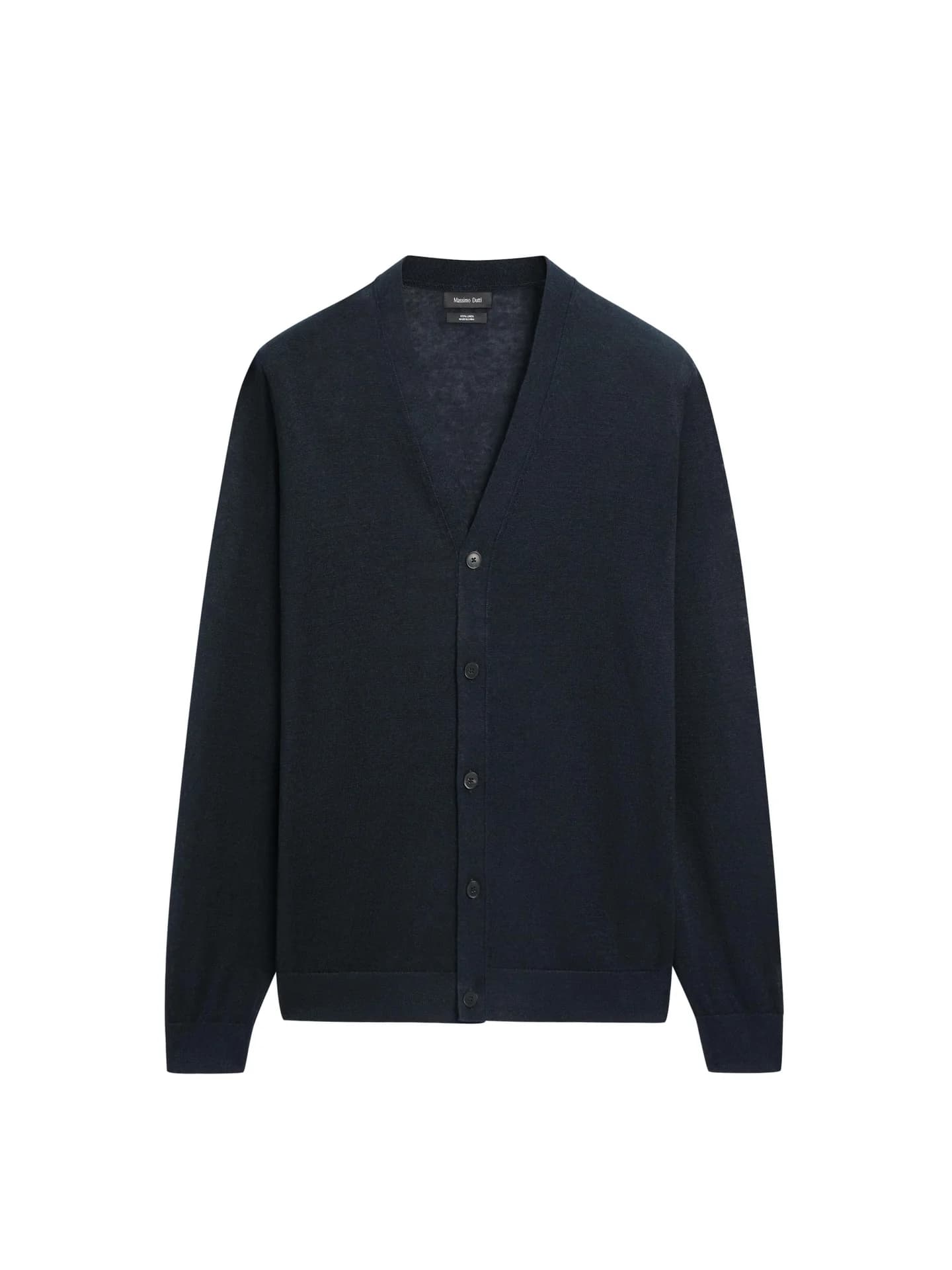 Вязаный кардиган с льняными пуговицами. - фото 2