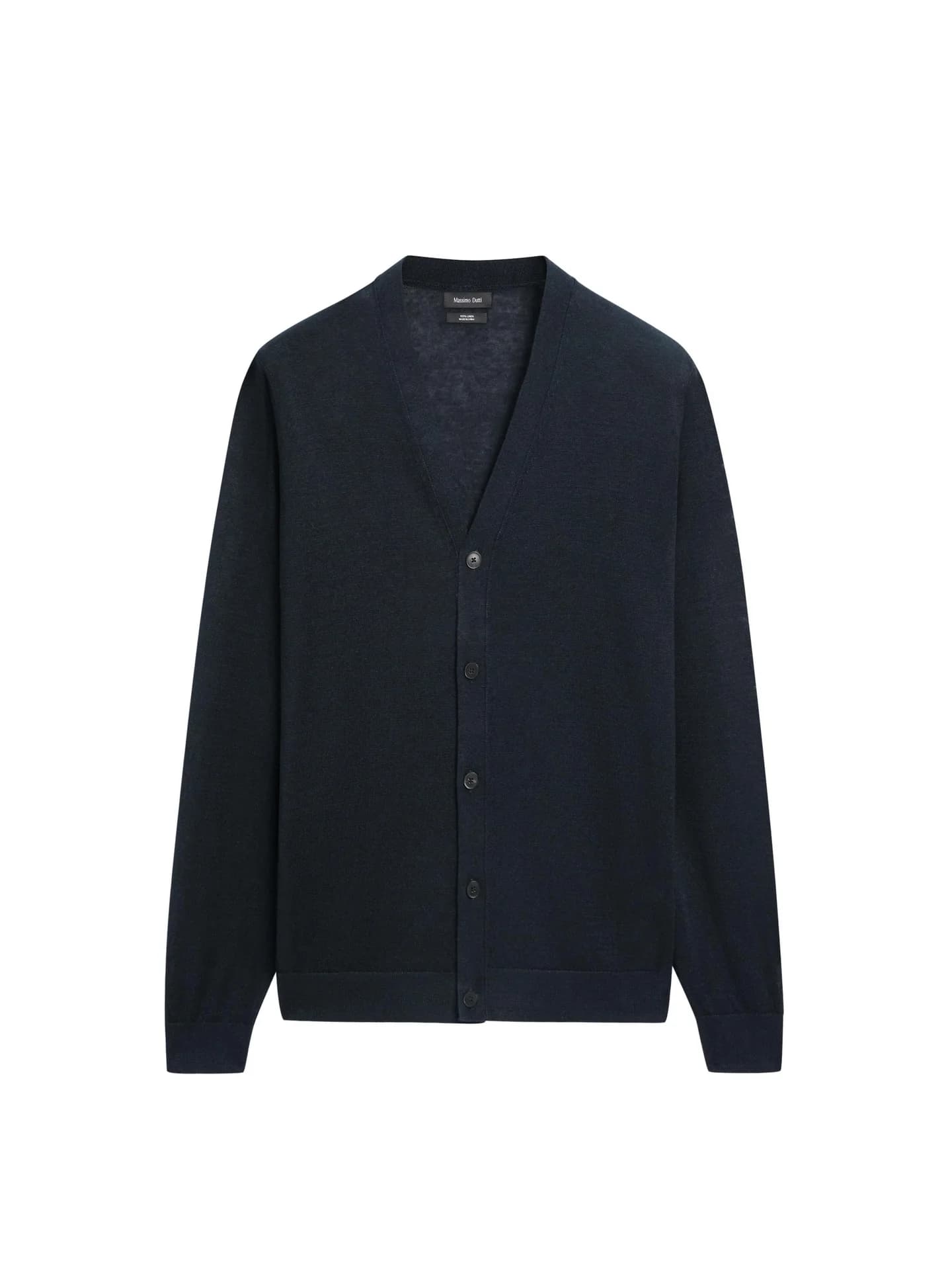 Вязаный кардиган с льняными пуговицами. - фото 4