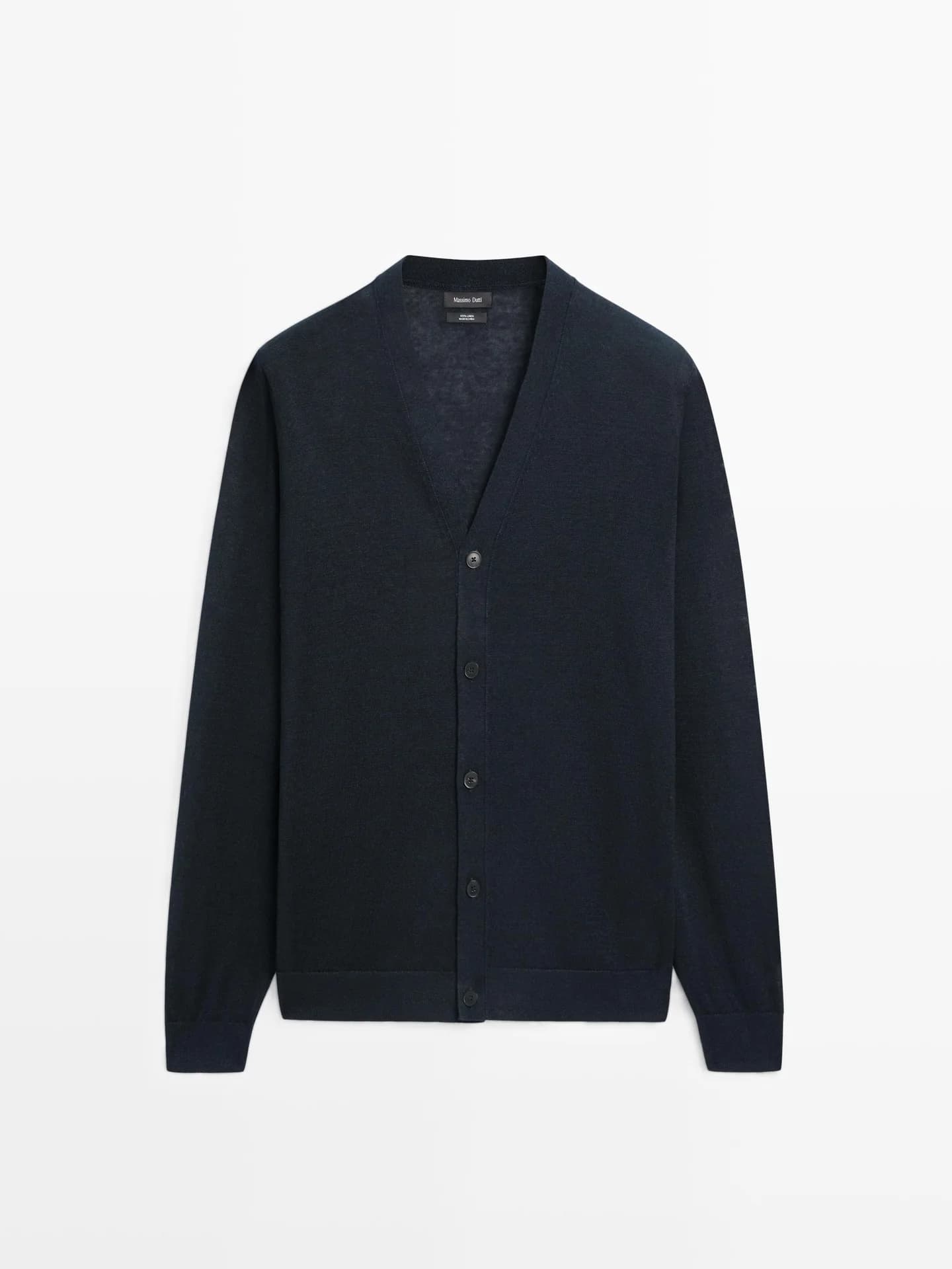 Вязаный кардиган с льняными пуговицами. - фото 5