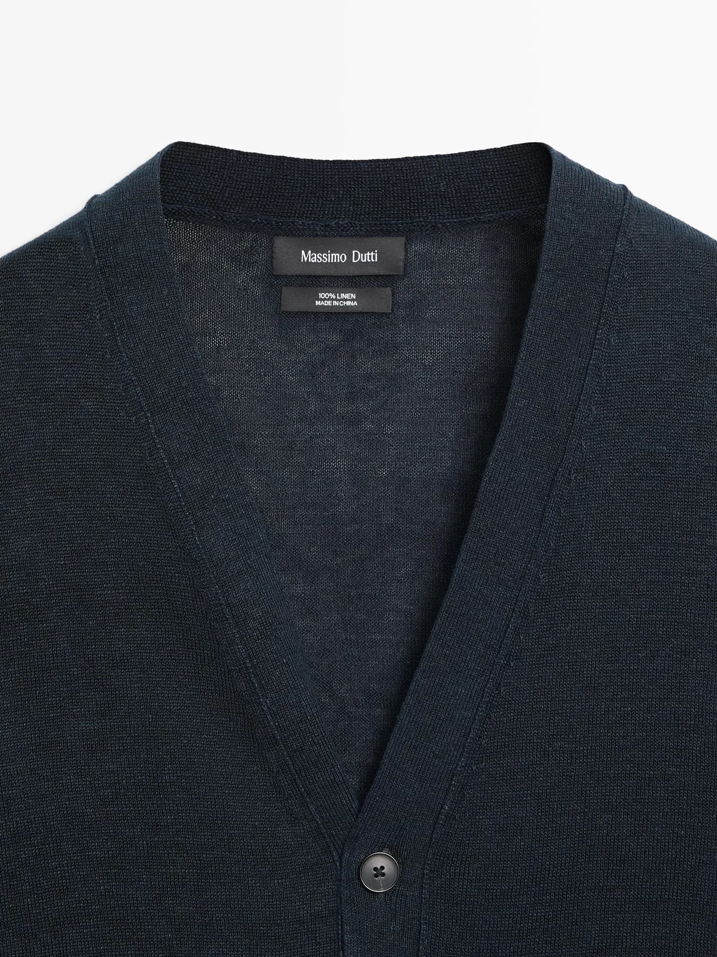 Вязаный кардиган с льняными пуговицами. - фото 7