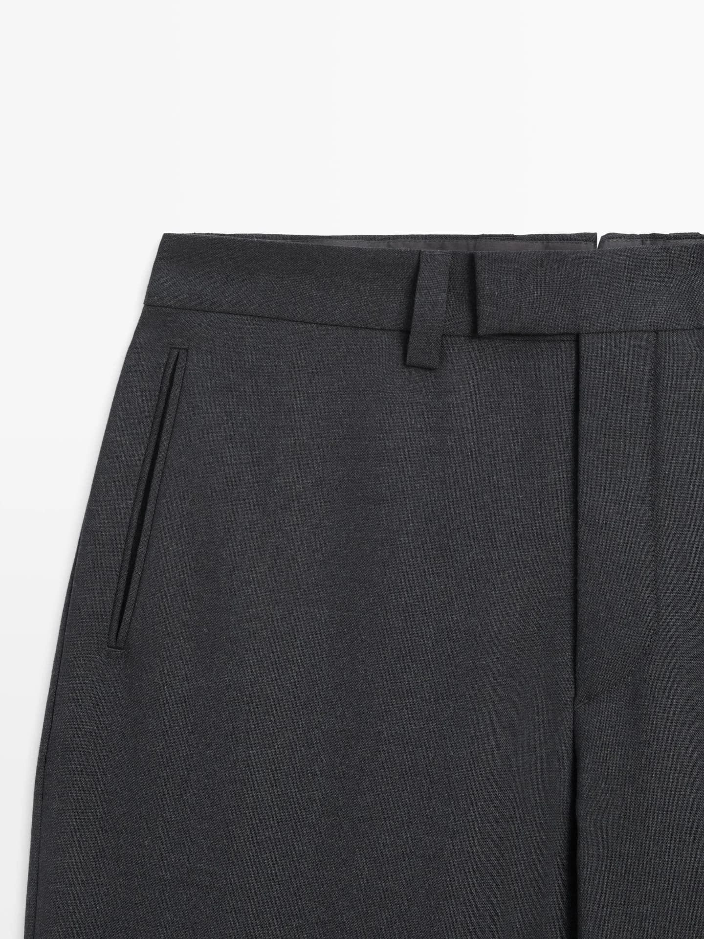 Брюки прямого кроя из трехниточной шерсти - фото 7