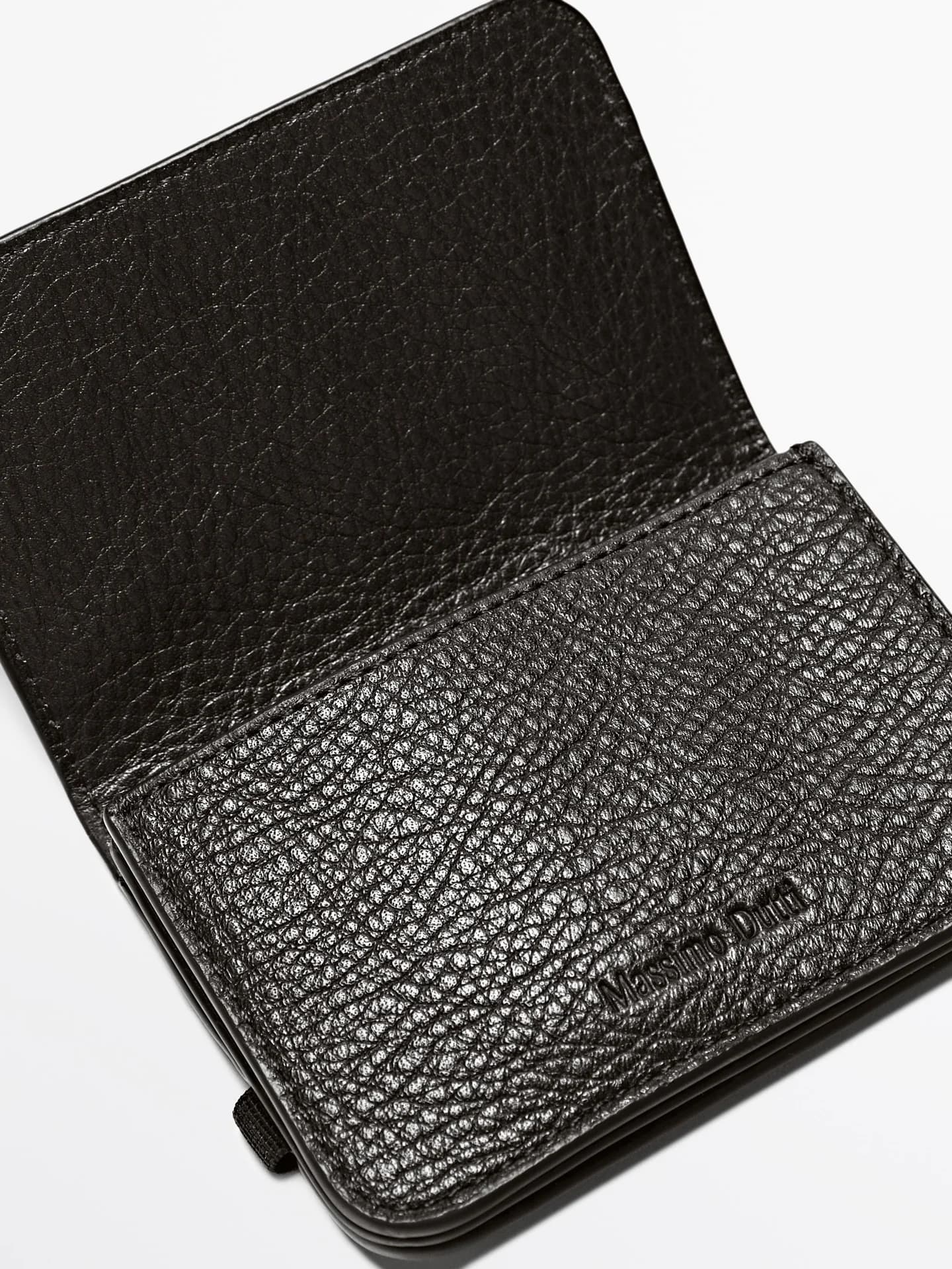 Визитница из кожи наппа с клапаном - фото 3