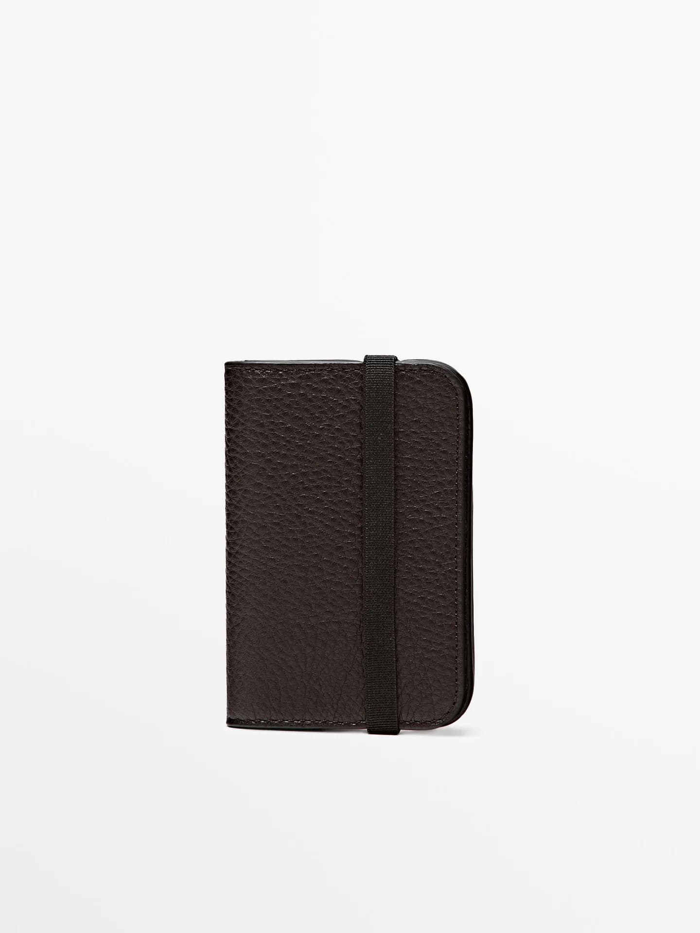 Визитница из кожи наппа с клапаном - фото 6