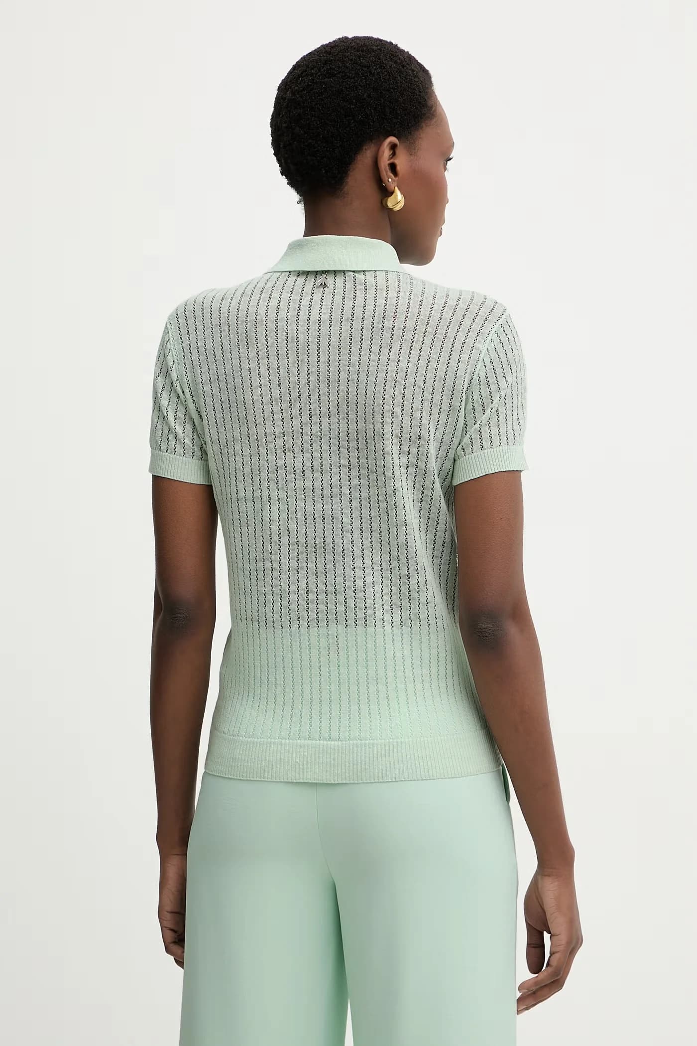 Женский льняной свитер-поло - фото 3