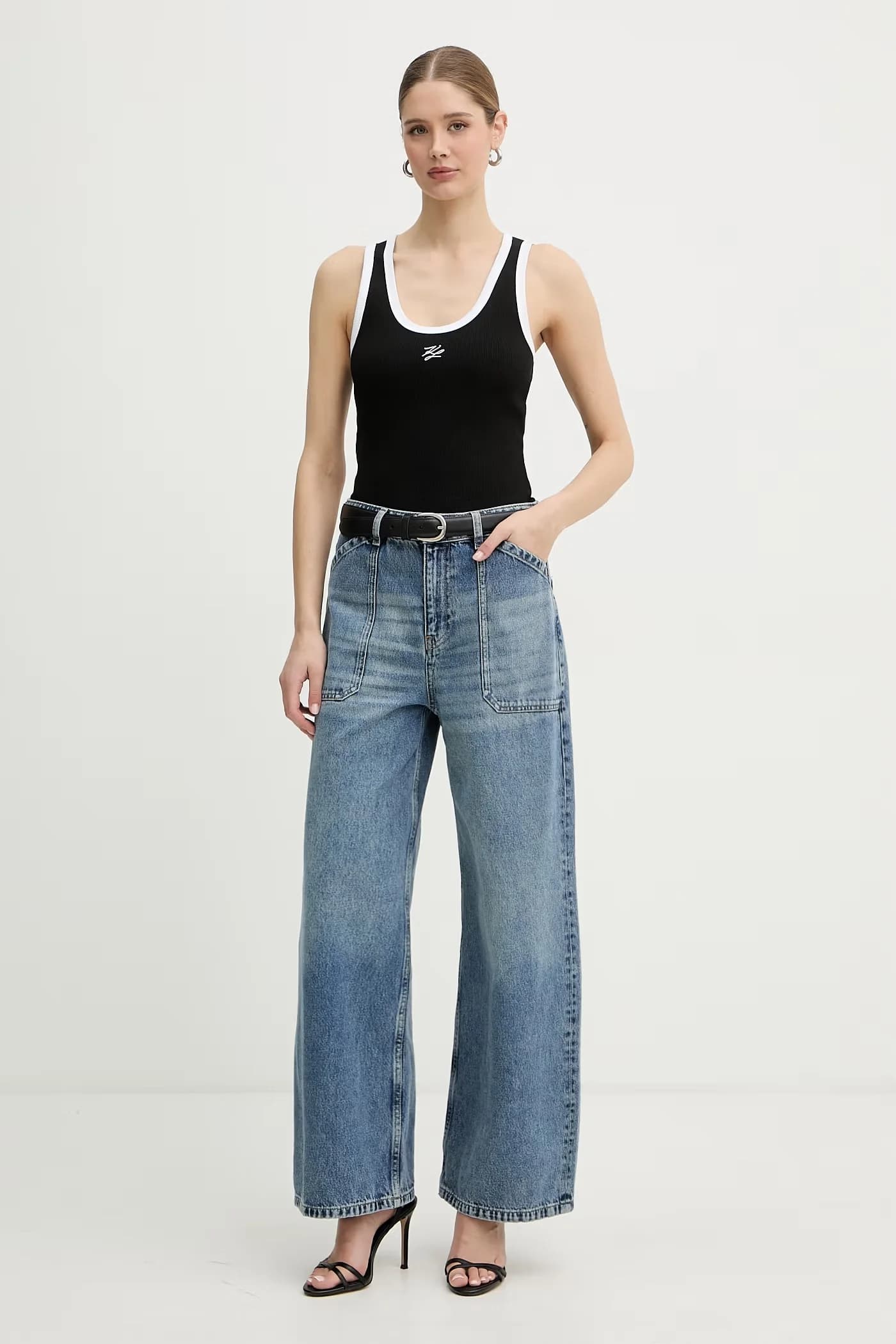 Женский хлопковый топ с эластаном - фото 2