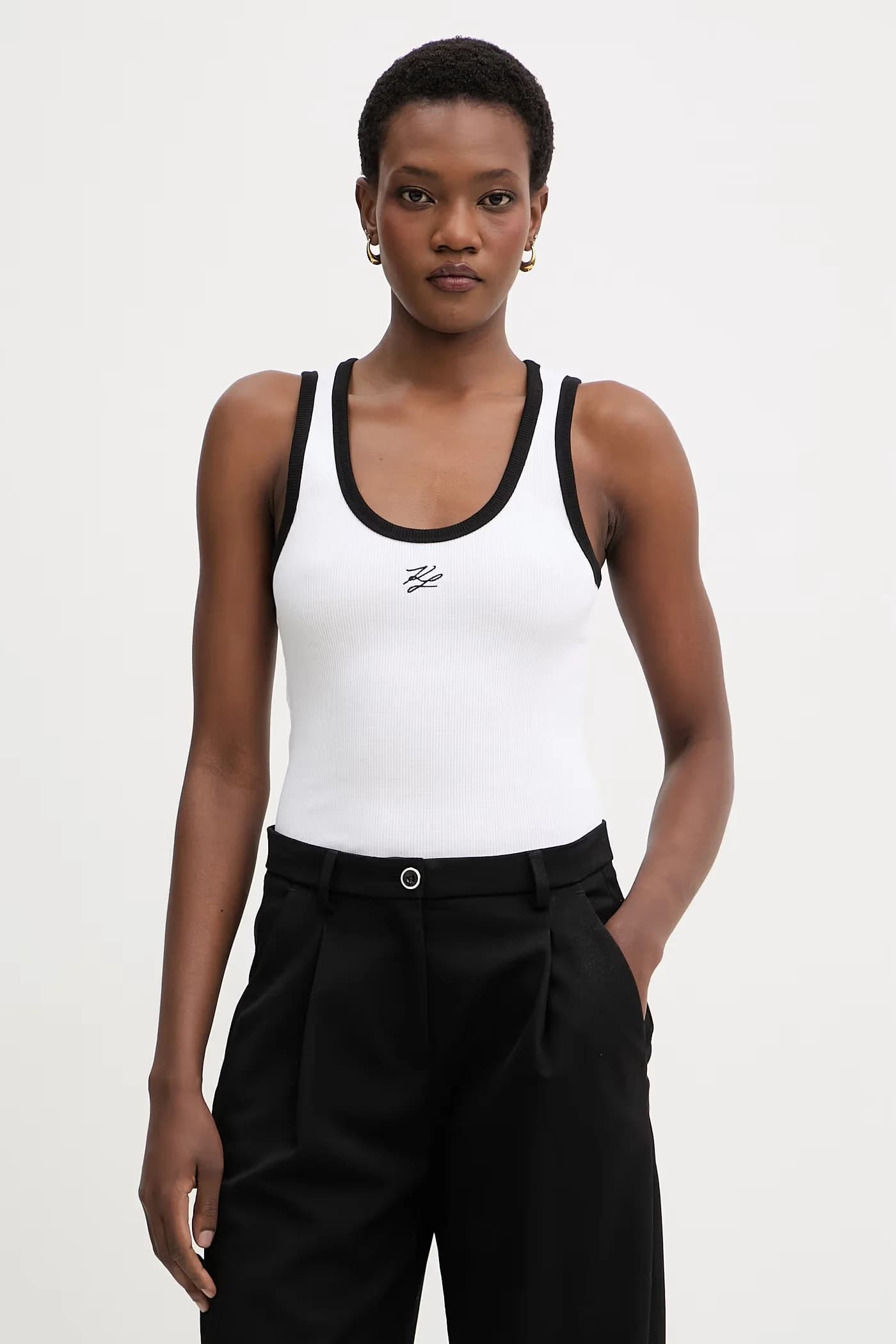 Женский хлопковый топ с эластаном