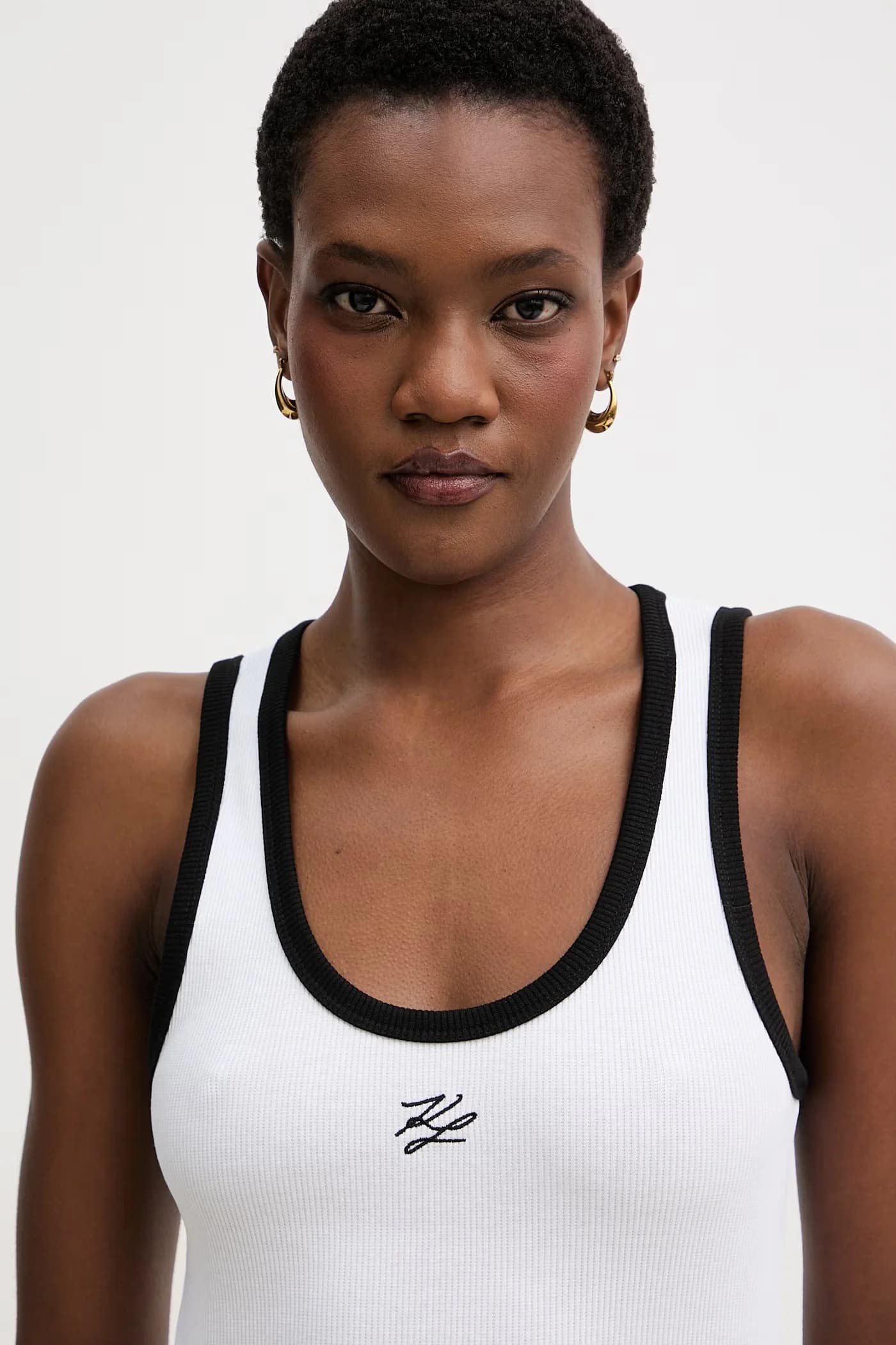 Женский хлопковый топ с эластаном - фото 4