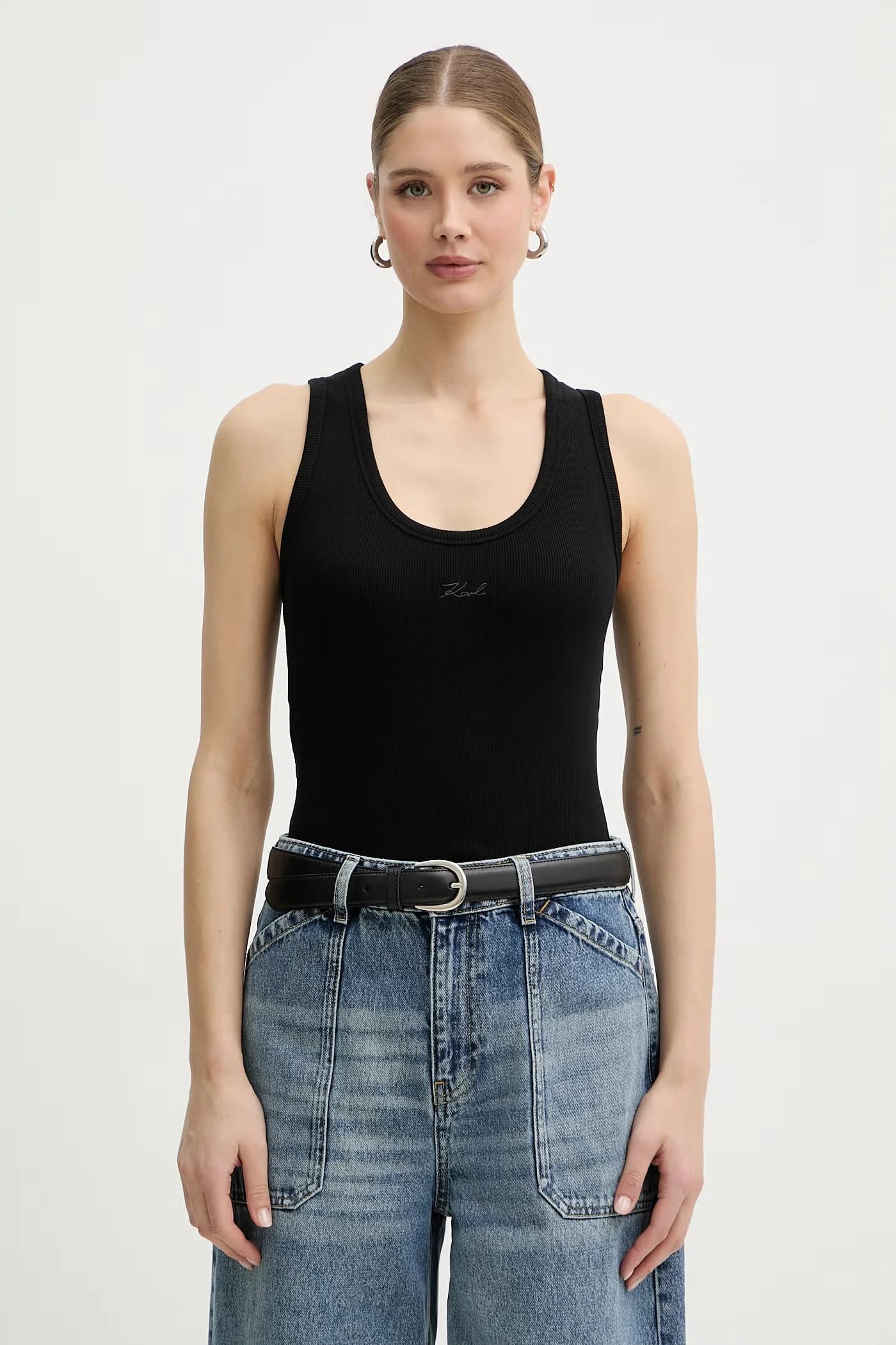 Женский хлопковый топ с эластаном