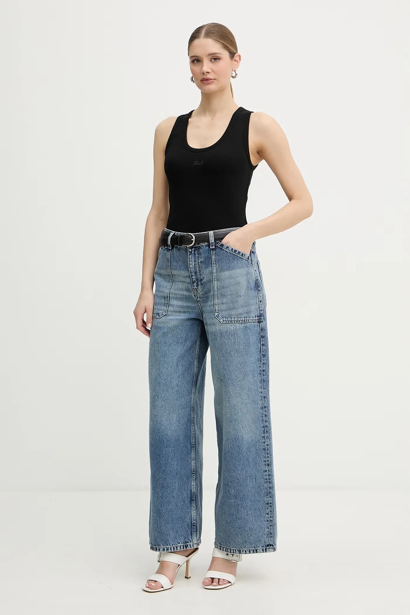 Женский хлопковый топ с эластаном - фото 2