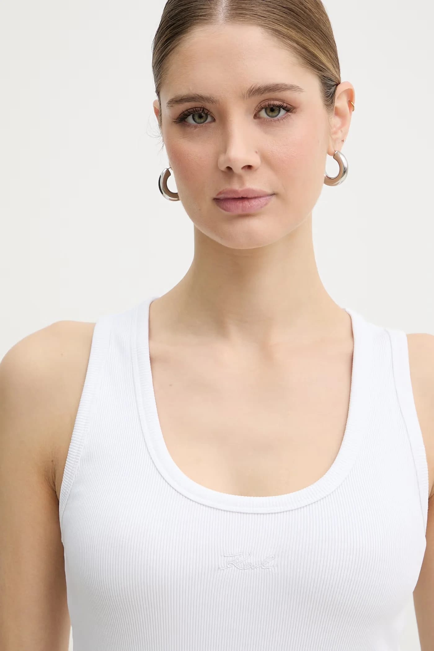 Женский хлопковый топ с эластаном - фото 4