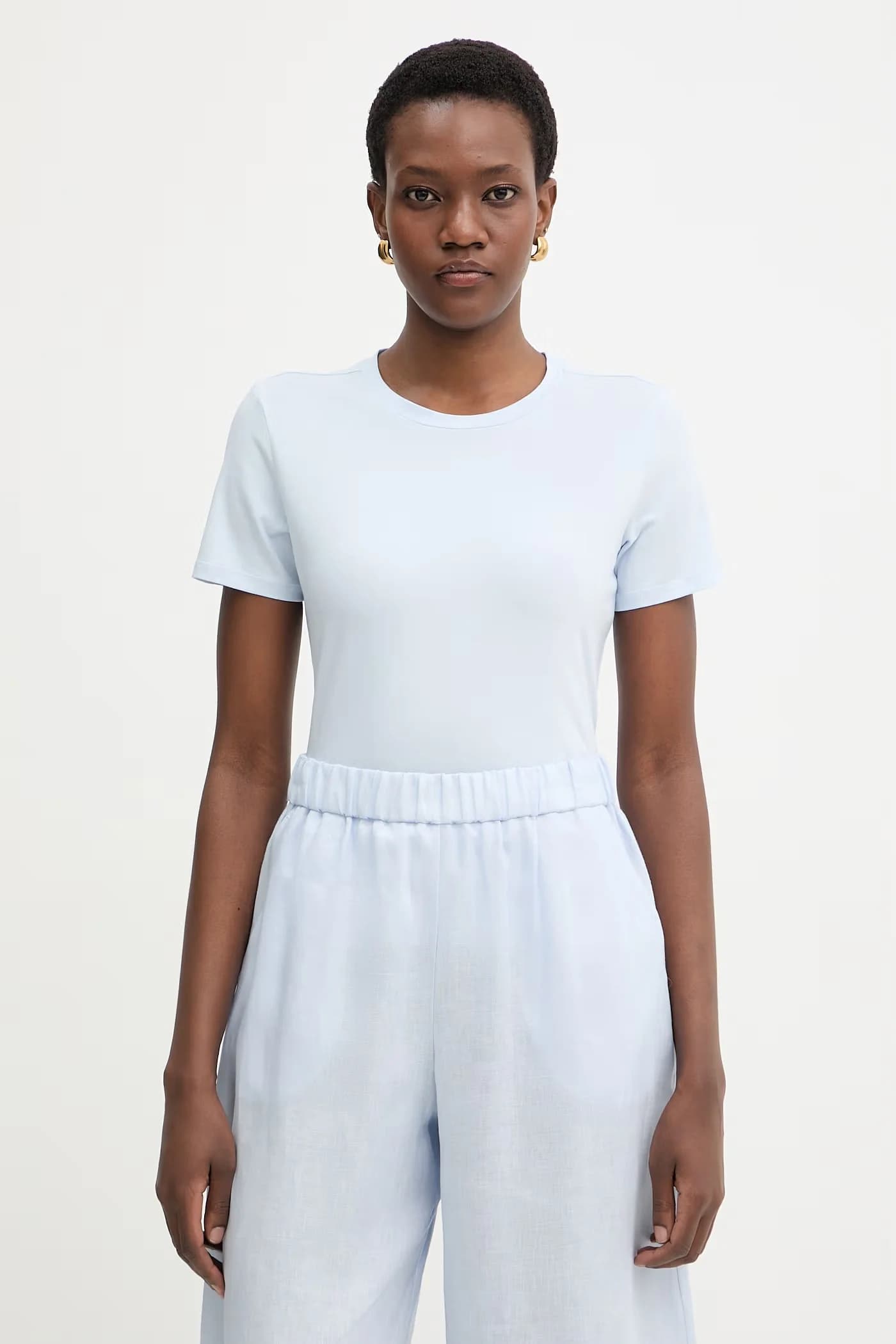 Базовая женская футболка из хлопка с эластаном MULINO - фото 2