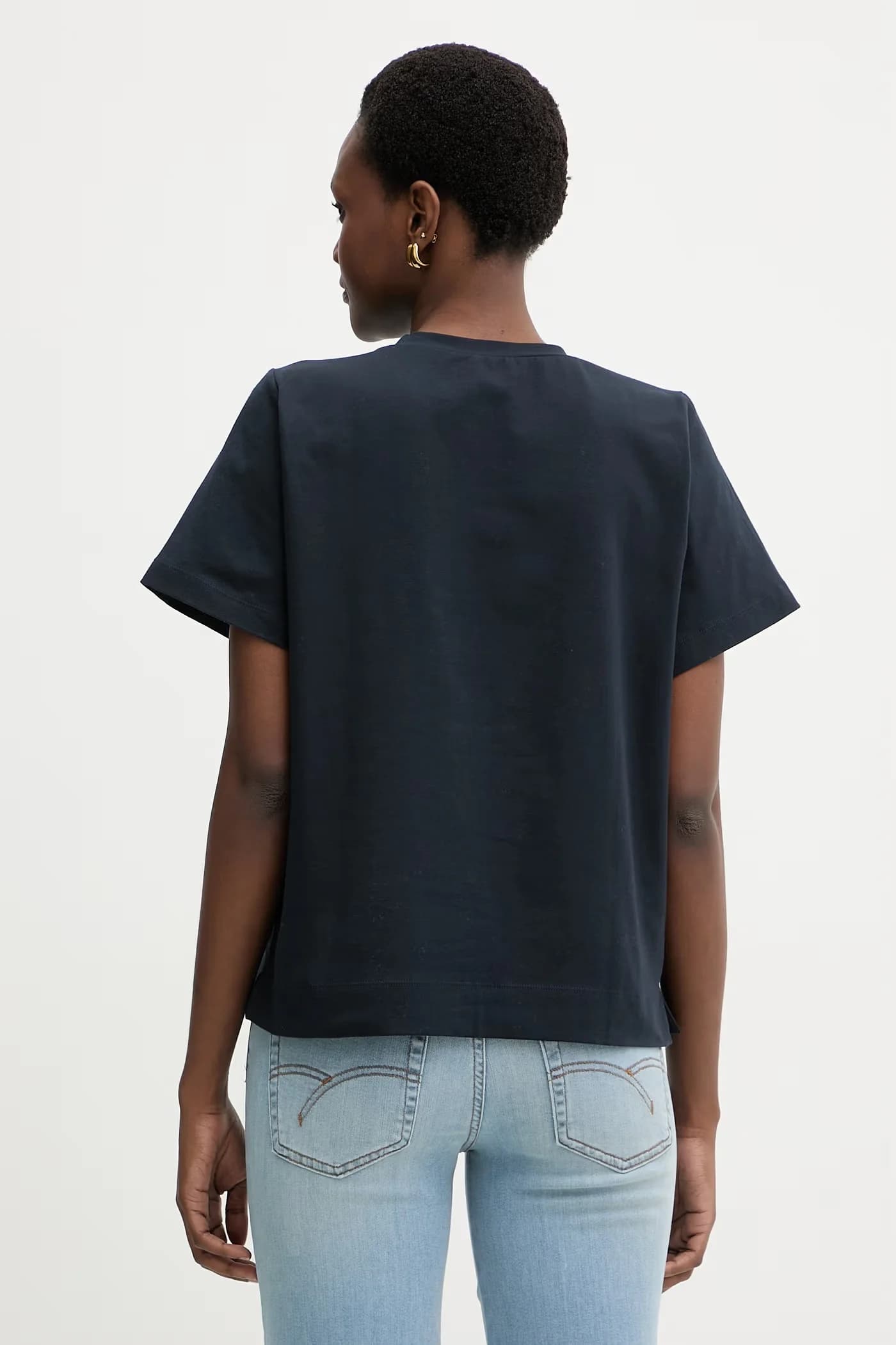 Женская хлопковая футболка с эластаном Emme от Marella - фото 3