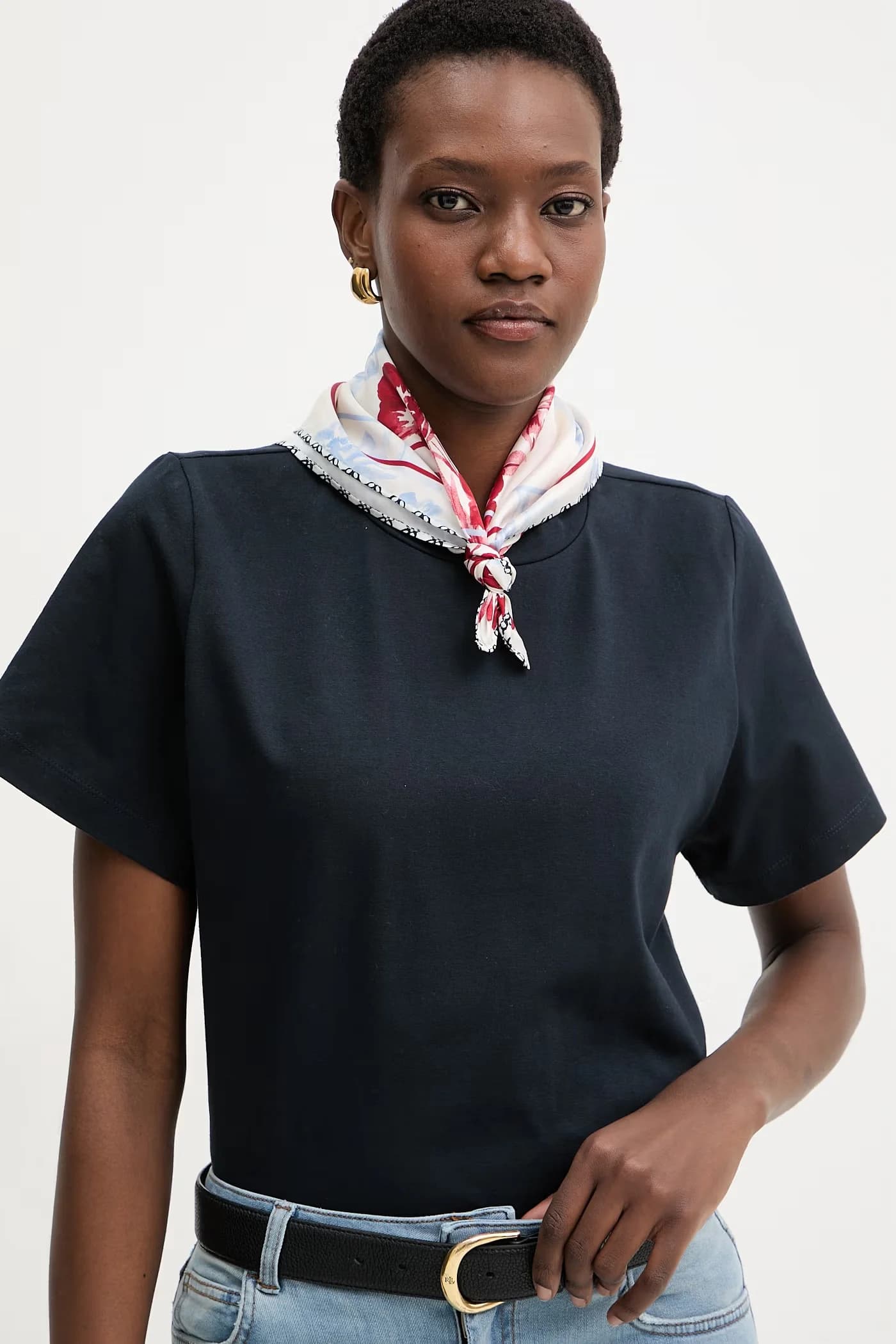 Женская хлопковая футболка с эластаном Emme от Marella - фото 4