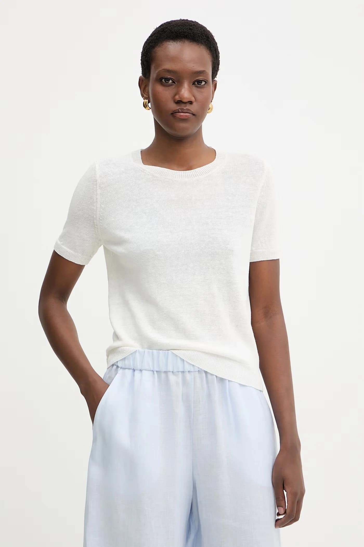 PANCONE женская льняная футболка