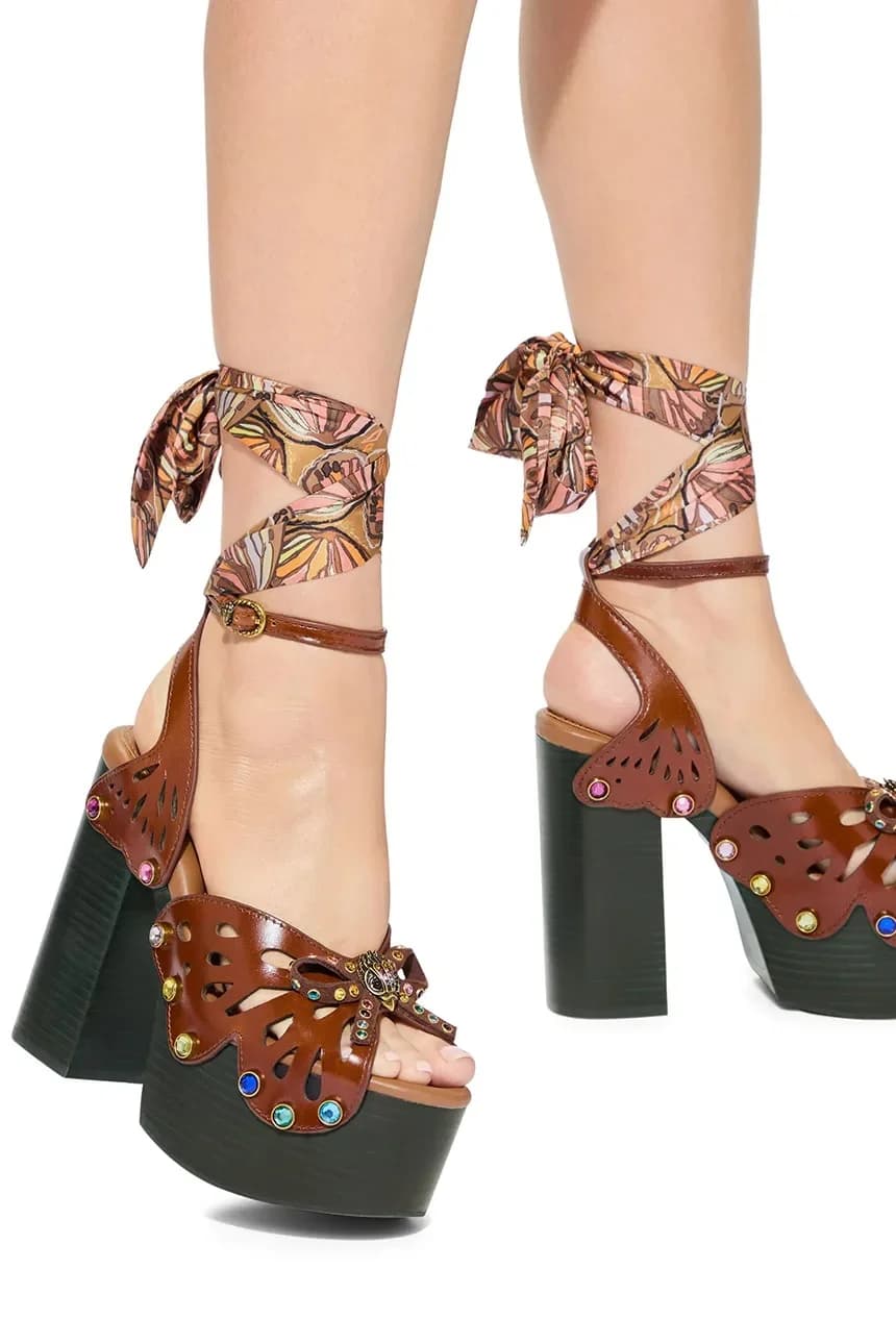 кожаные сандалии Butterfly Platform Sdl - фото 6