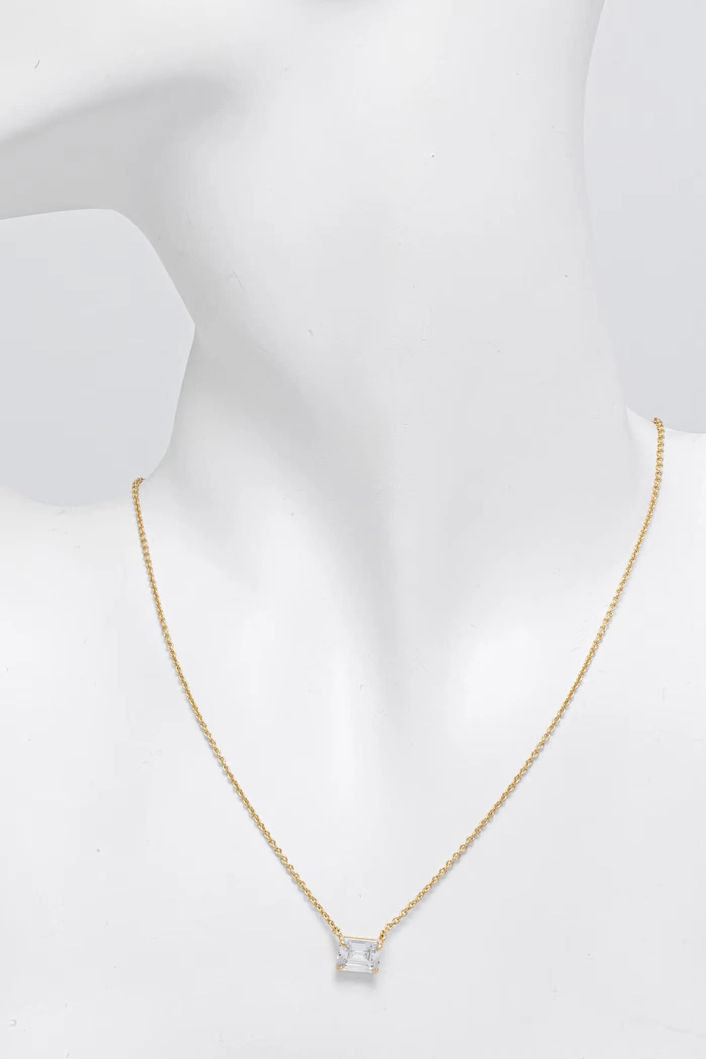 Женское металлическое колье с цирконом - фото 3