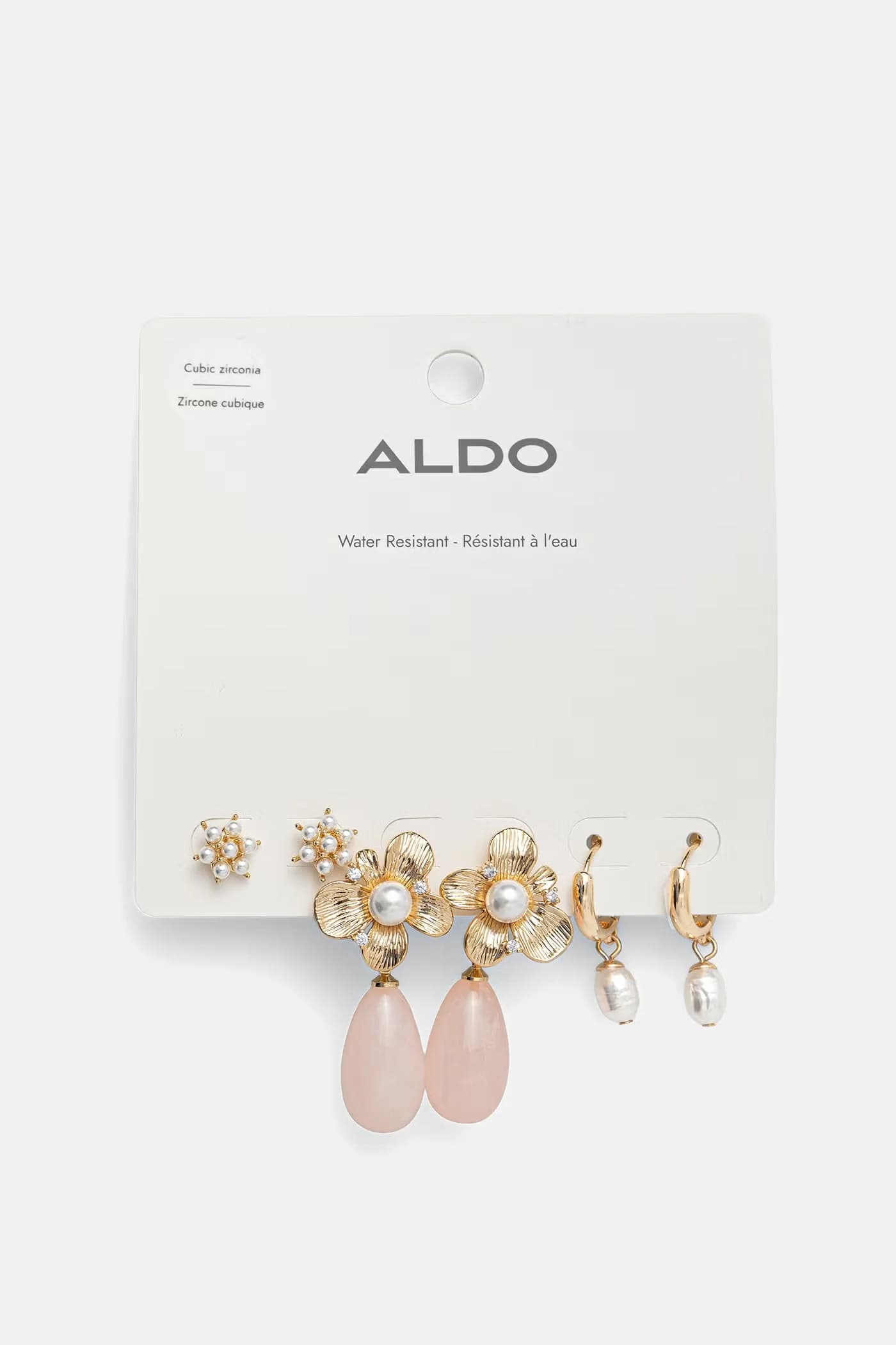 Женские металлические серьги с цирконом LYLIAH 3 шт.