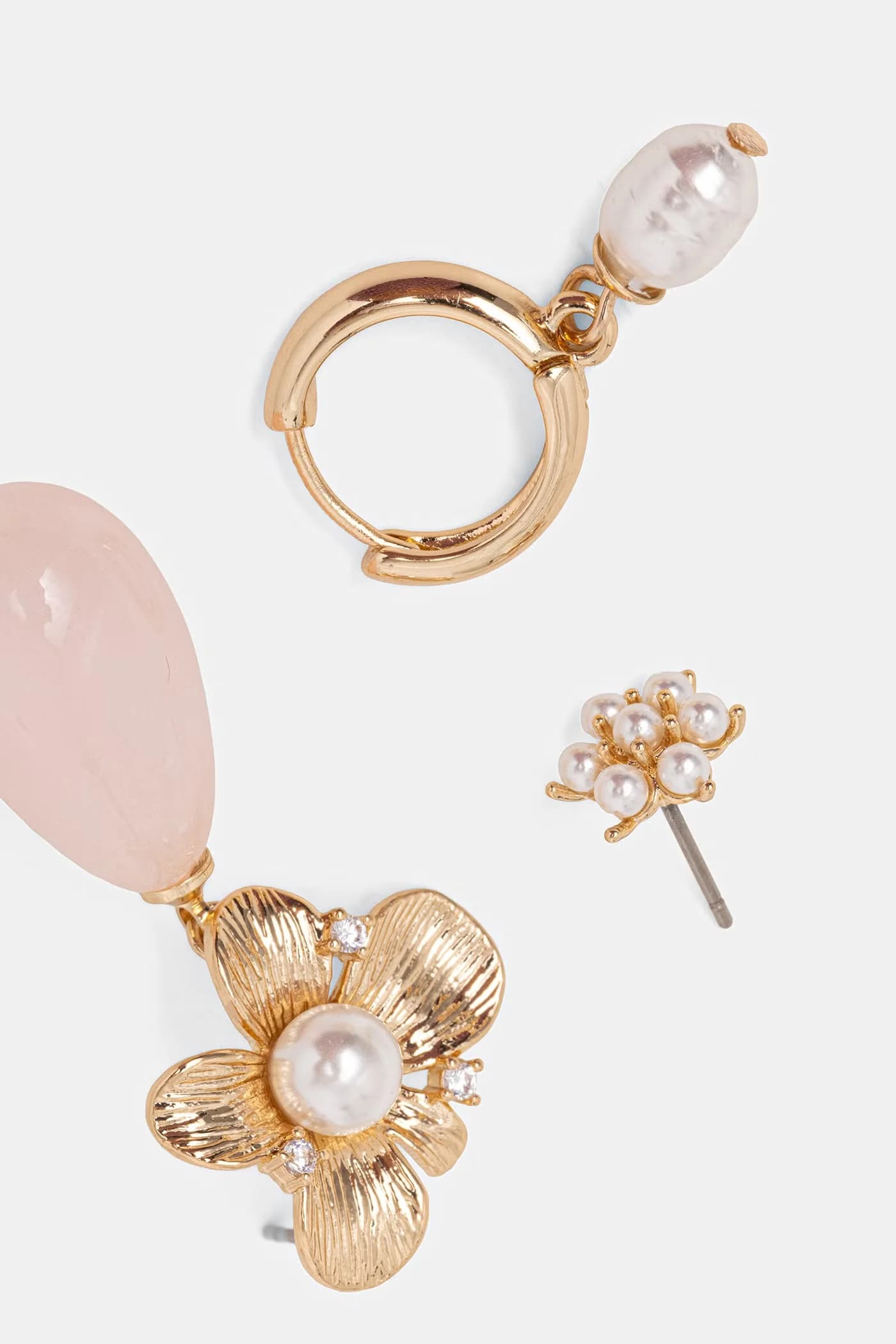 Женские металлические серьги с цирконом LYLIAH 3 шт. - фото 5