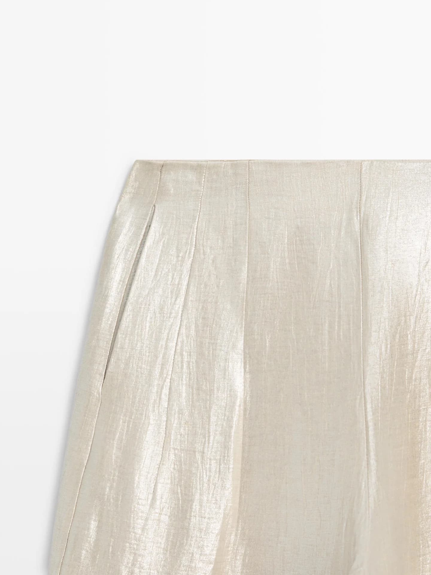 Свободные брюки металлик с льном