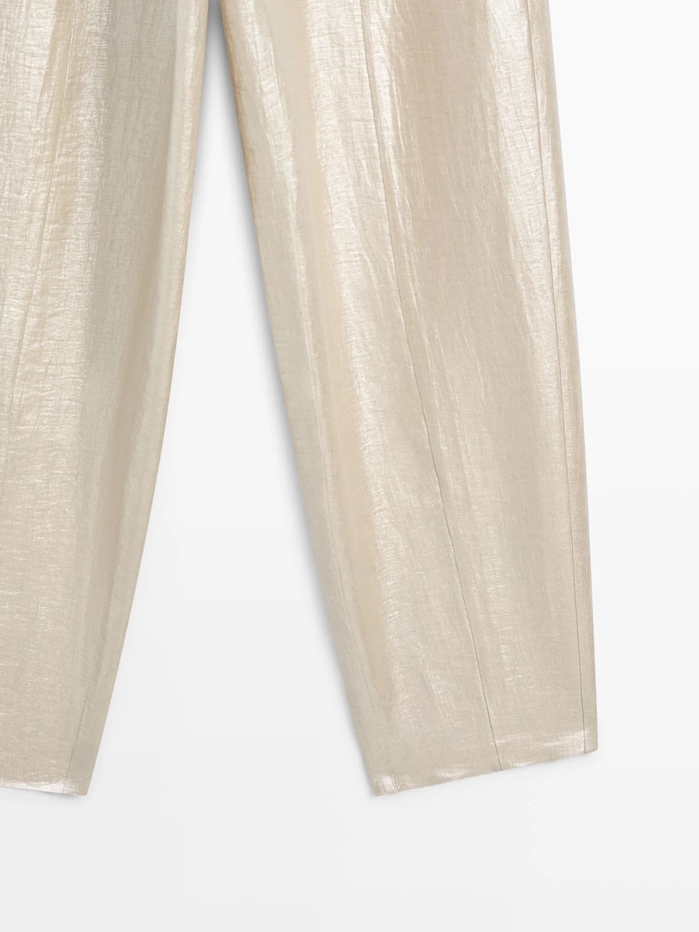 Свободные брюки металлик с льном - фото 5