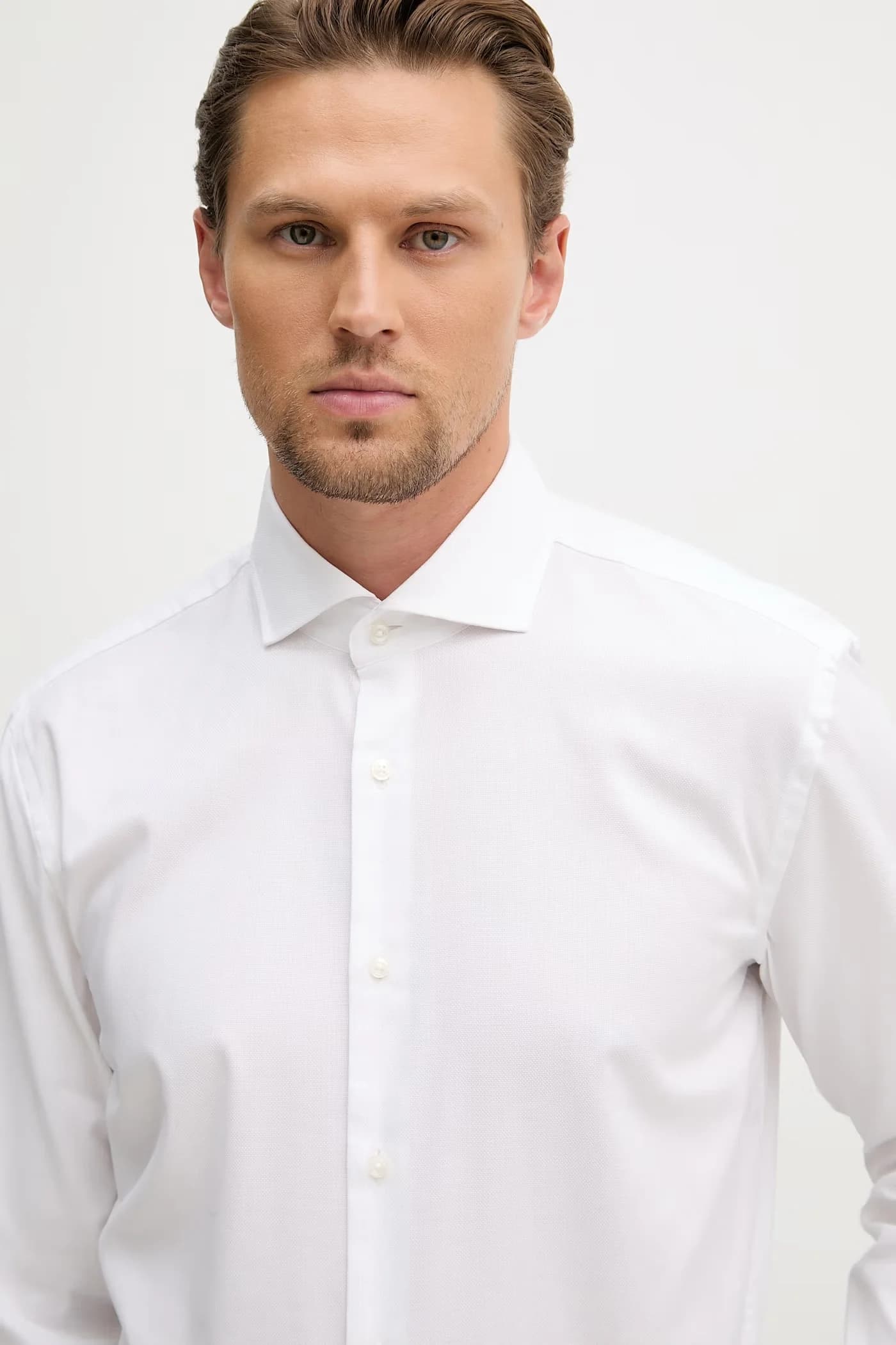 HANK мужская рубашка из хлопка с эластаном - фото 4