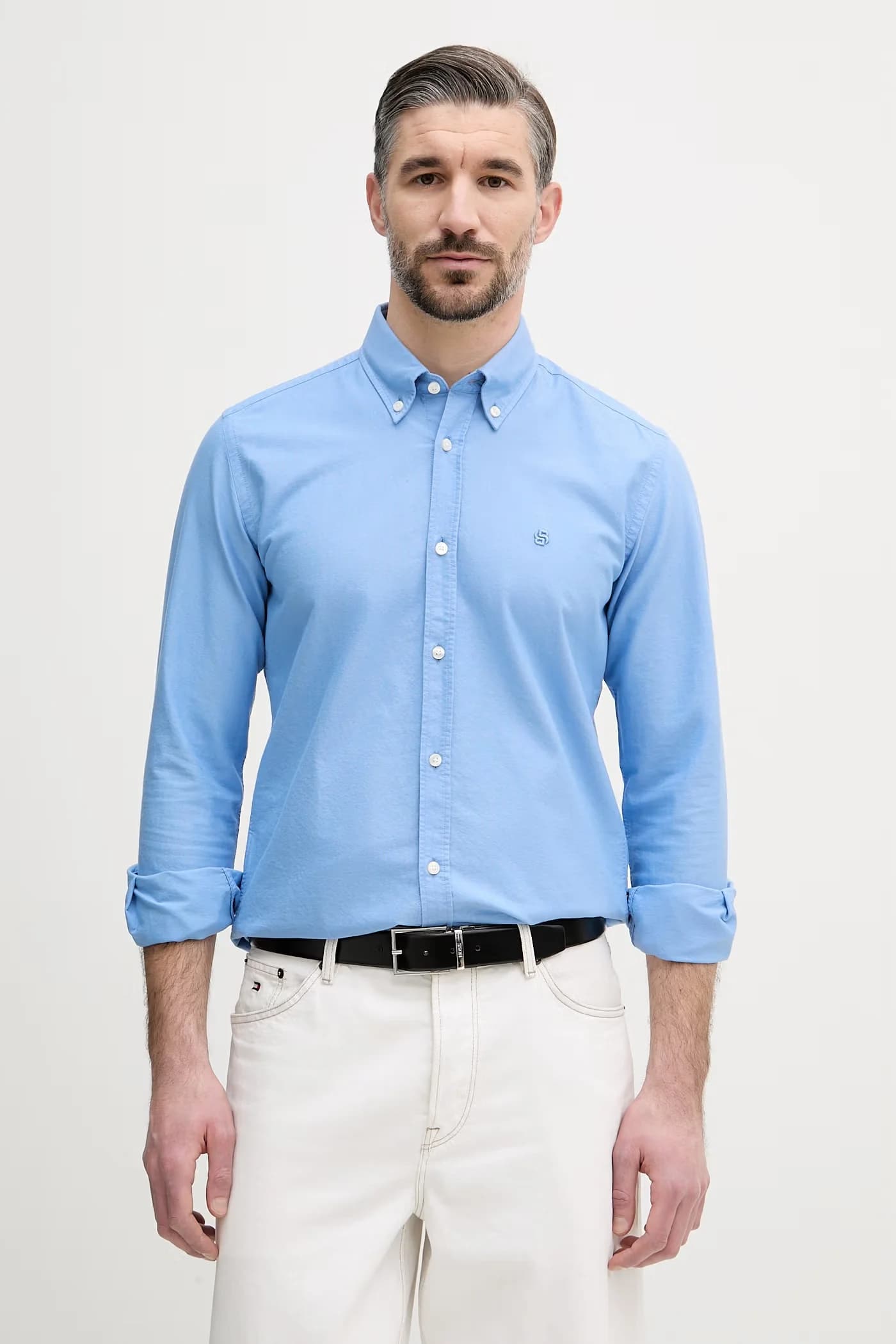 ROAN мужская хлопковая оксфордская рубашка