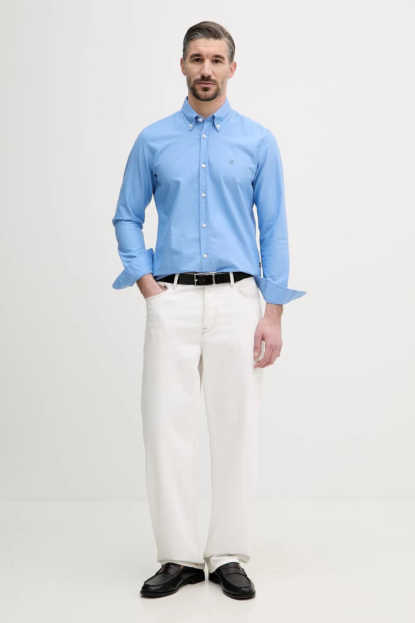 ROAN мужская хлопковая оксфордская рубашка - фото 2