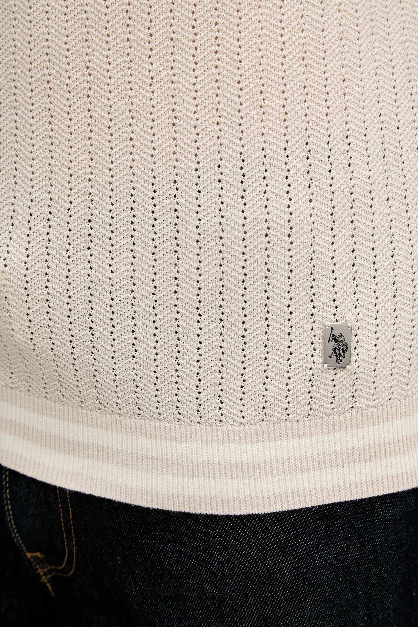 Мужское хлопковое поло TIPPED OPEN KNIT SS - фото 5