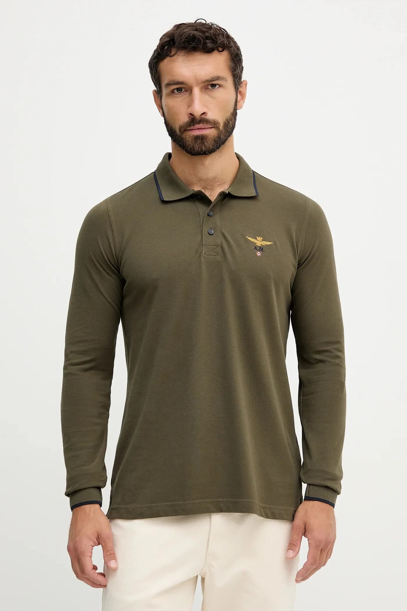 Хлопковая рубашка с длинным рукавом