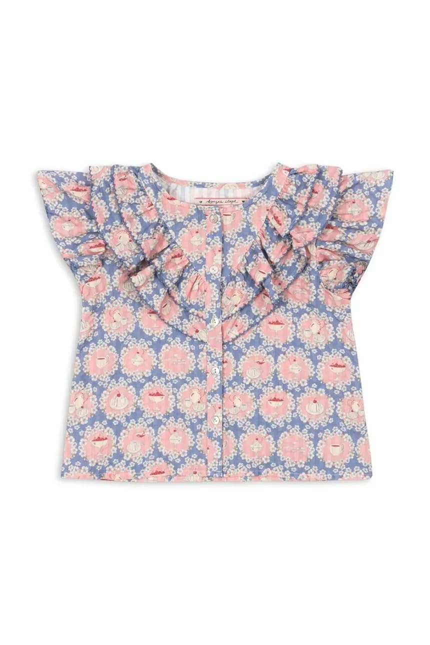 Детская хлопковая блузка KIM FRILL SS SHIRT GOTS - фото 2