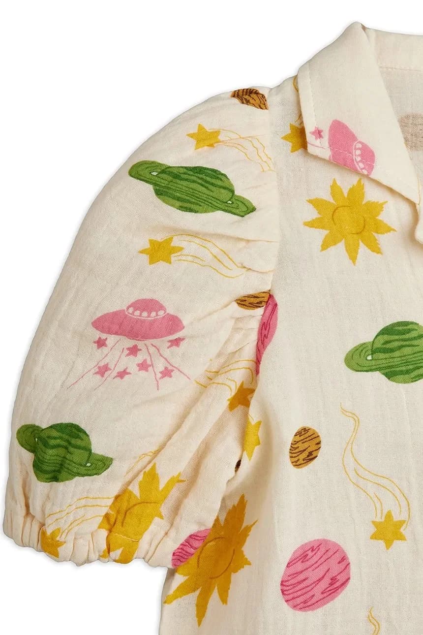 Детская хлопковая блузка Космос - фото 4