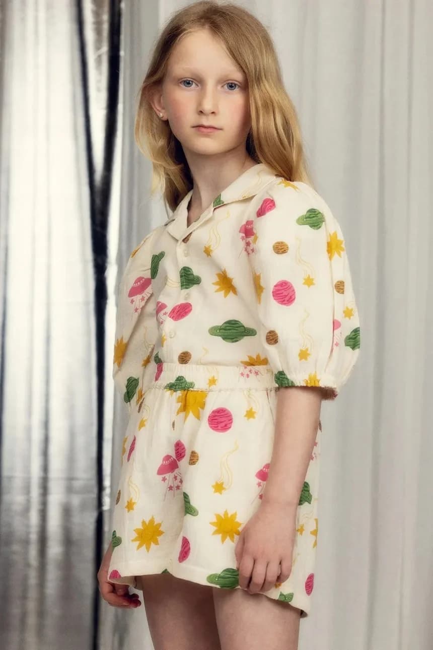 Детская хлопковая блузка Космос - фото 5