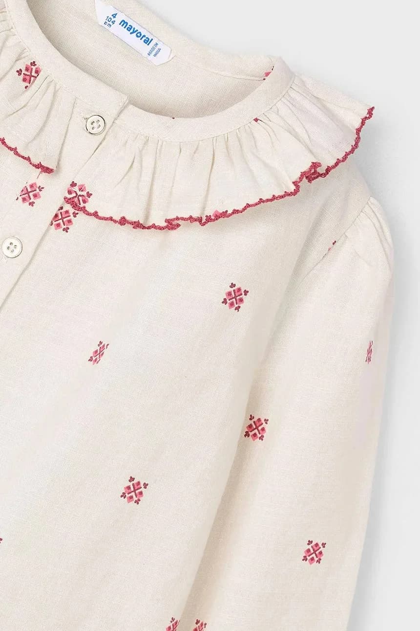 Детская хлопковая блузка - фото 4