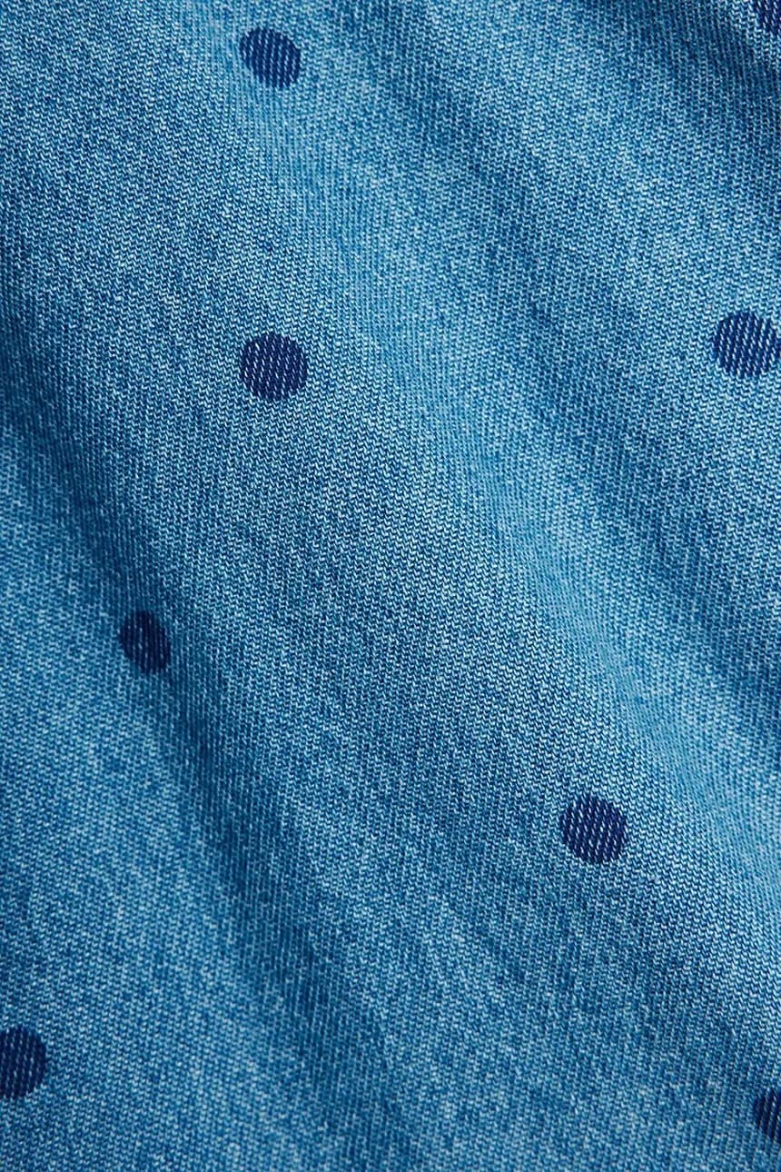 Детская джинсовая рубашка из денима в горошек - фото 4