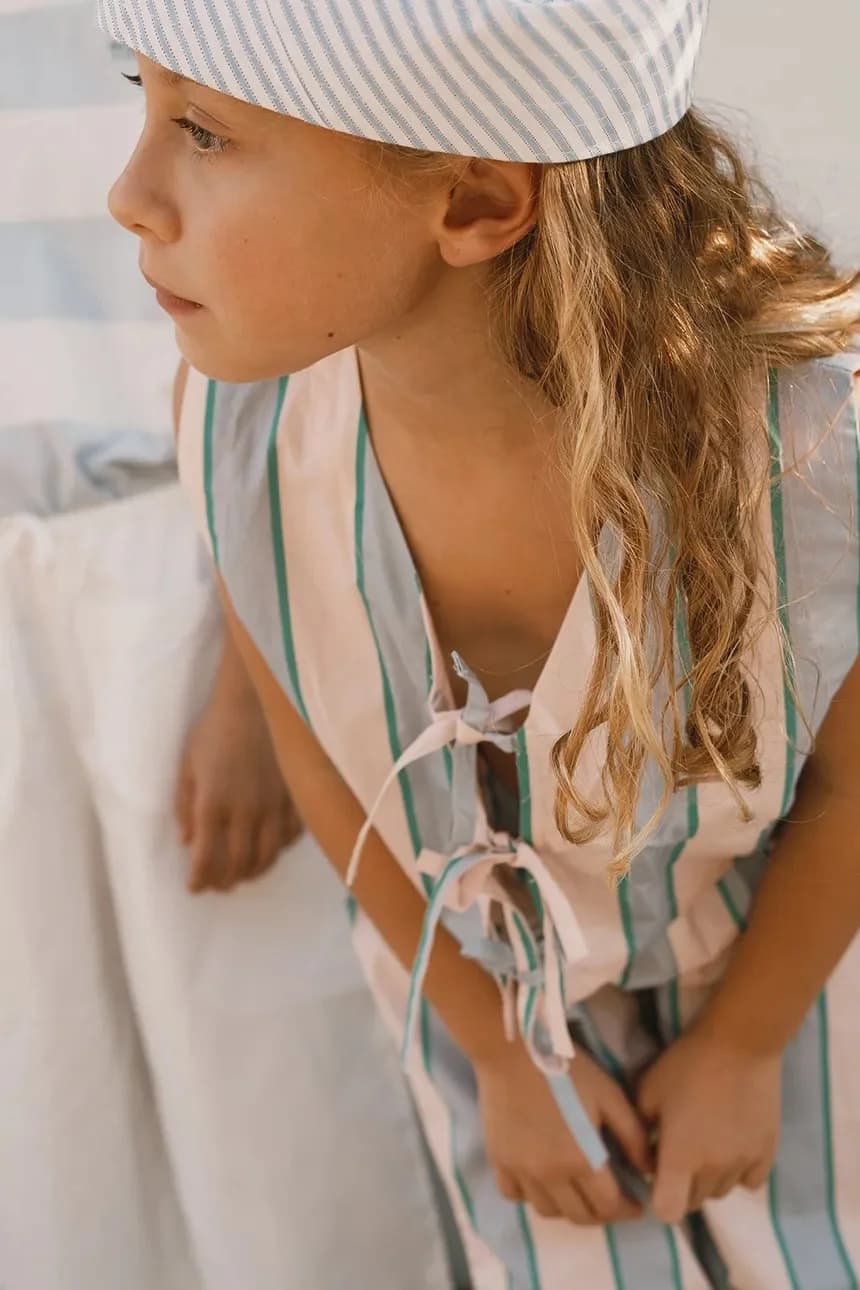 Детская хлопковая рубашка RETRO STRIPES BOWS VEST - фото 5