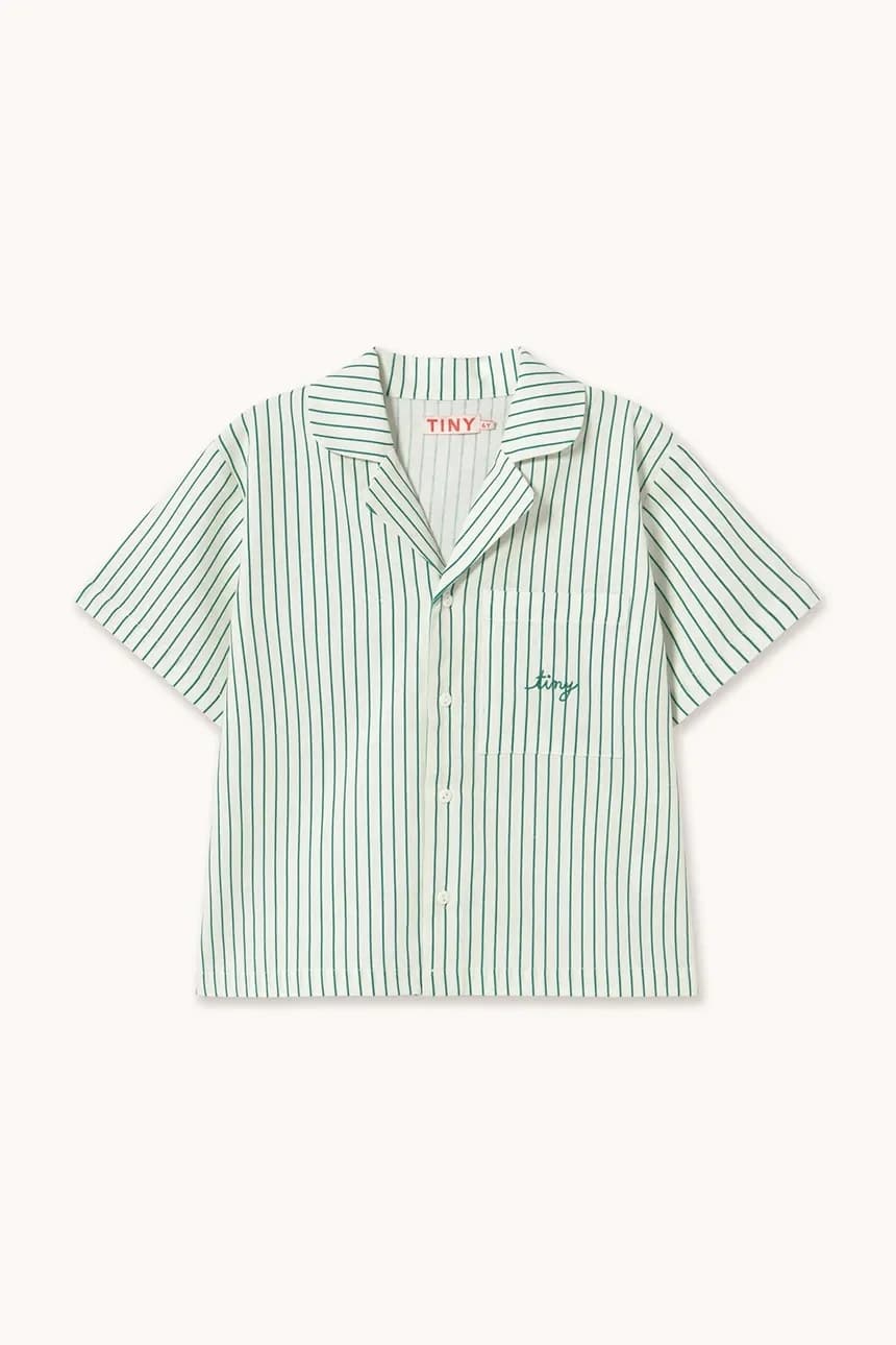 Детская рубашка с добавлением льна EMERALD STRIPES SHIRT - фото 2