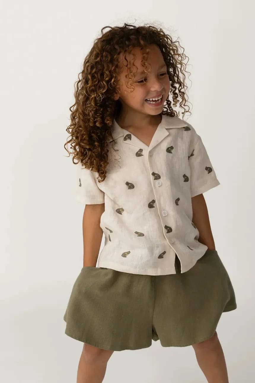 Deccie Shirt Frogs детская рубашка из смесового льна