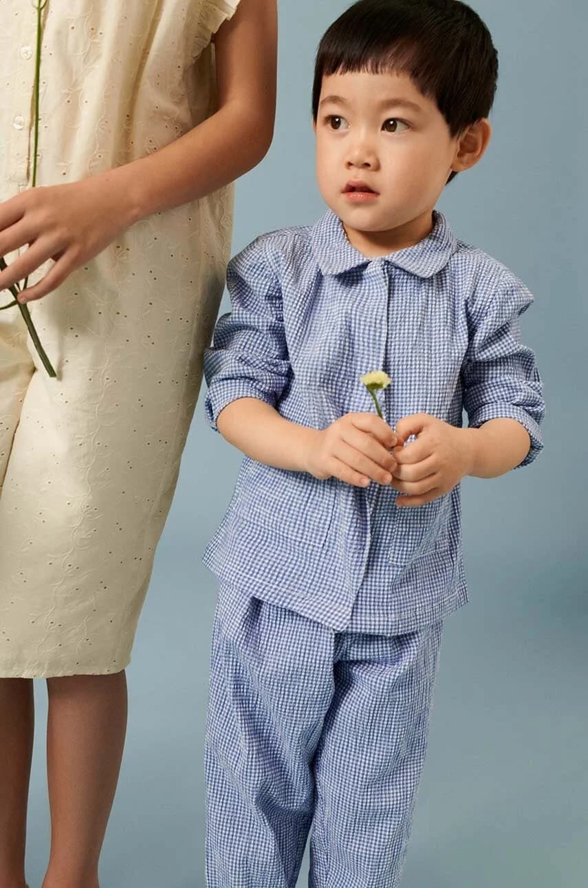 Детская хлопковая рубашка Kory Seersucker Check Shirt - фото 6