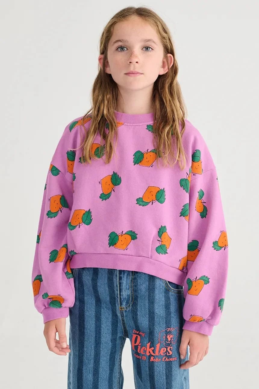 Детская толстовка из хлопка мандаринового цвета