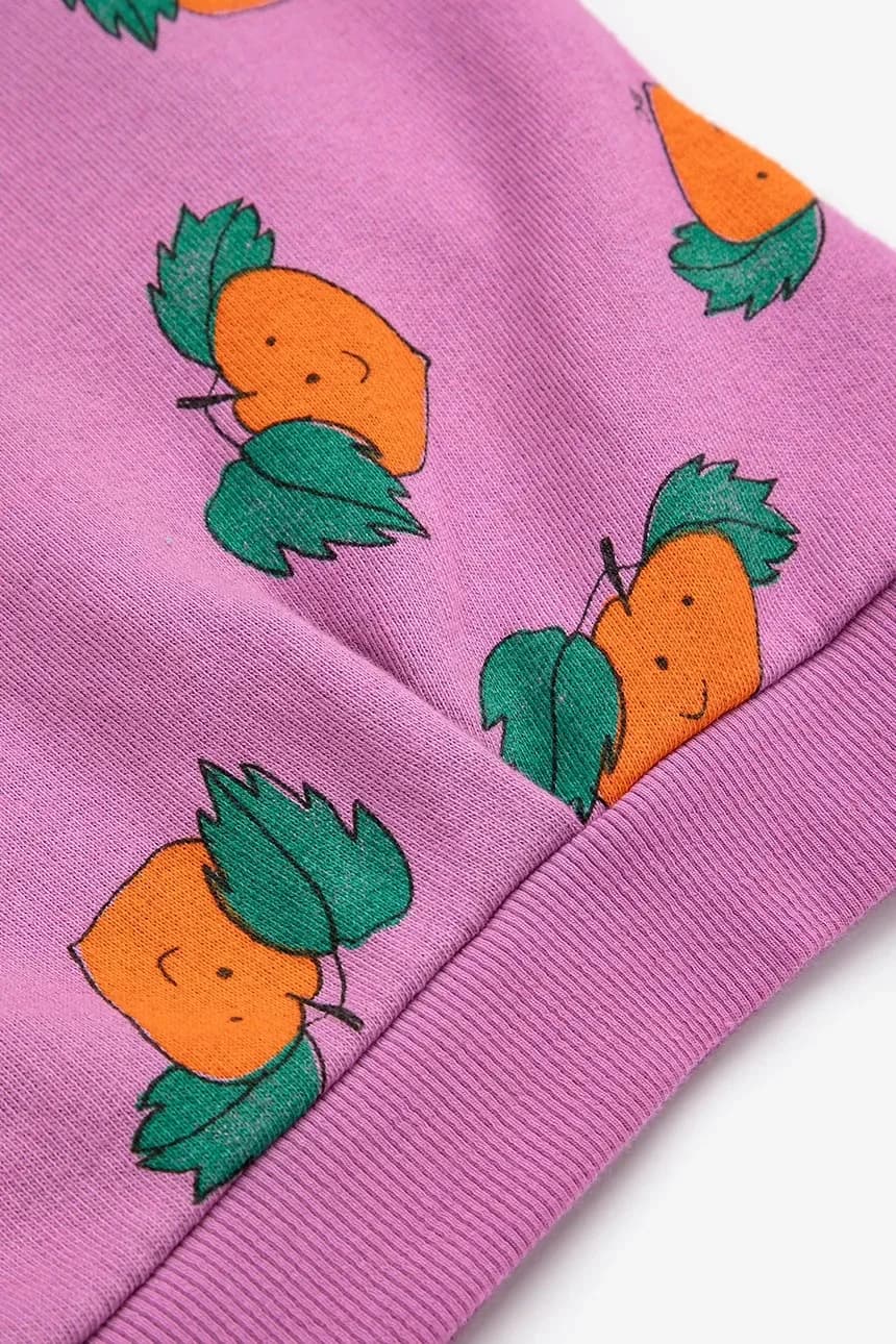 Детская толстовка из хлопка мандаринового цвета - фото 4