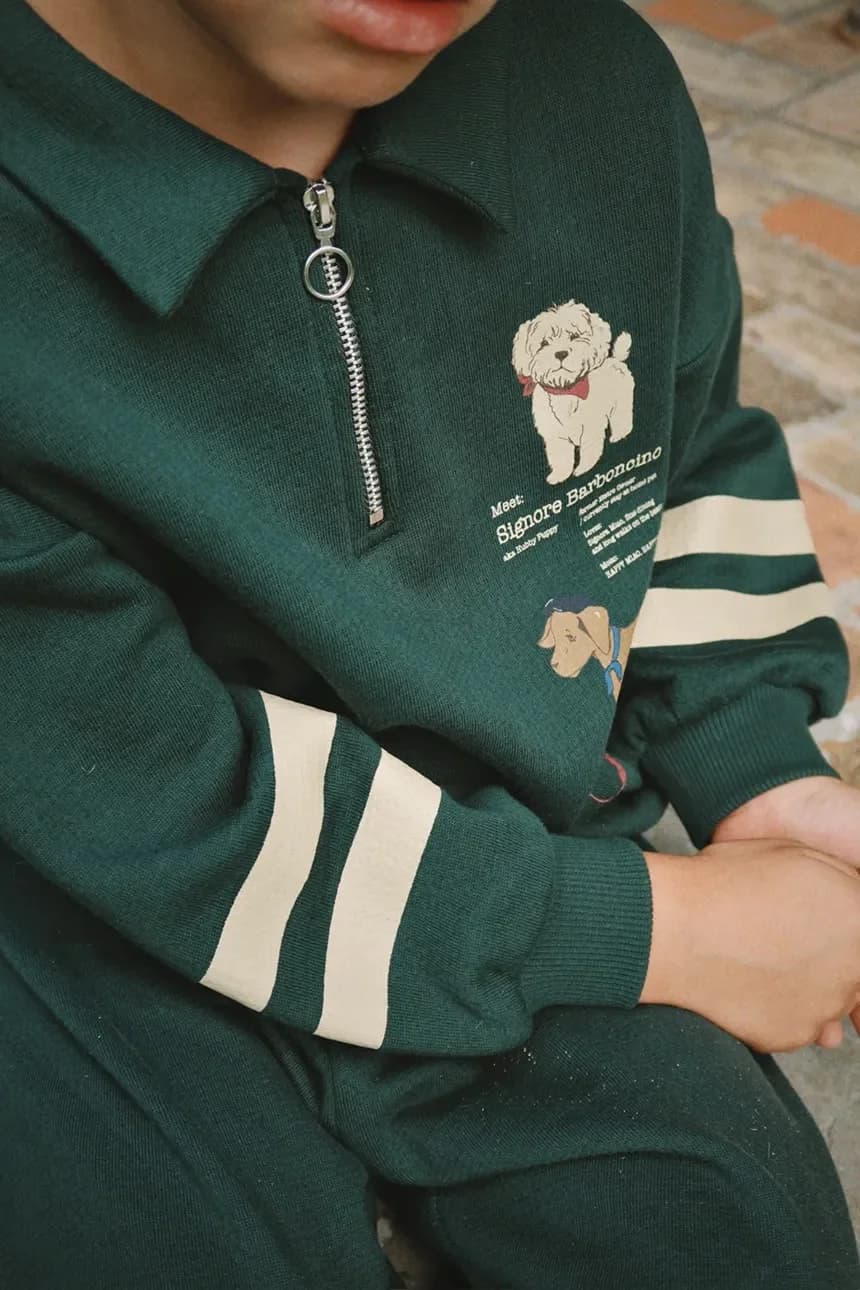 Детская толстовка из хлопка DOGGY HALF ZIP POLO OCS - фото 5