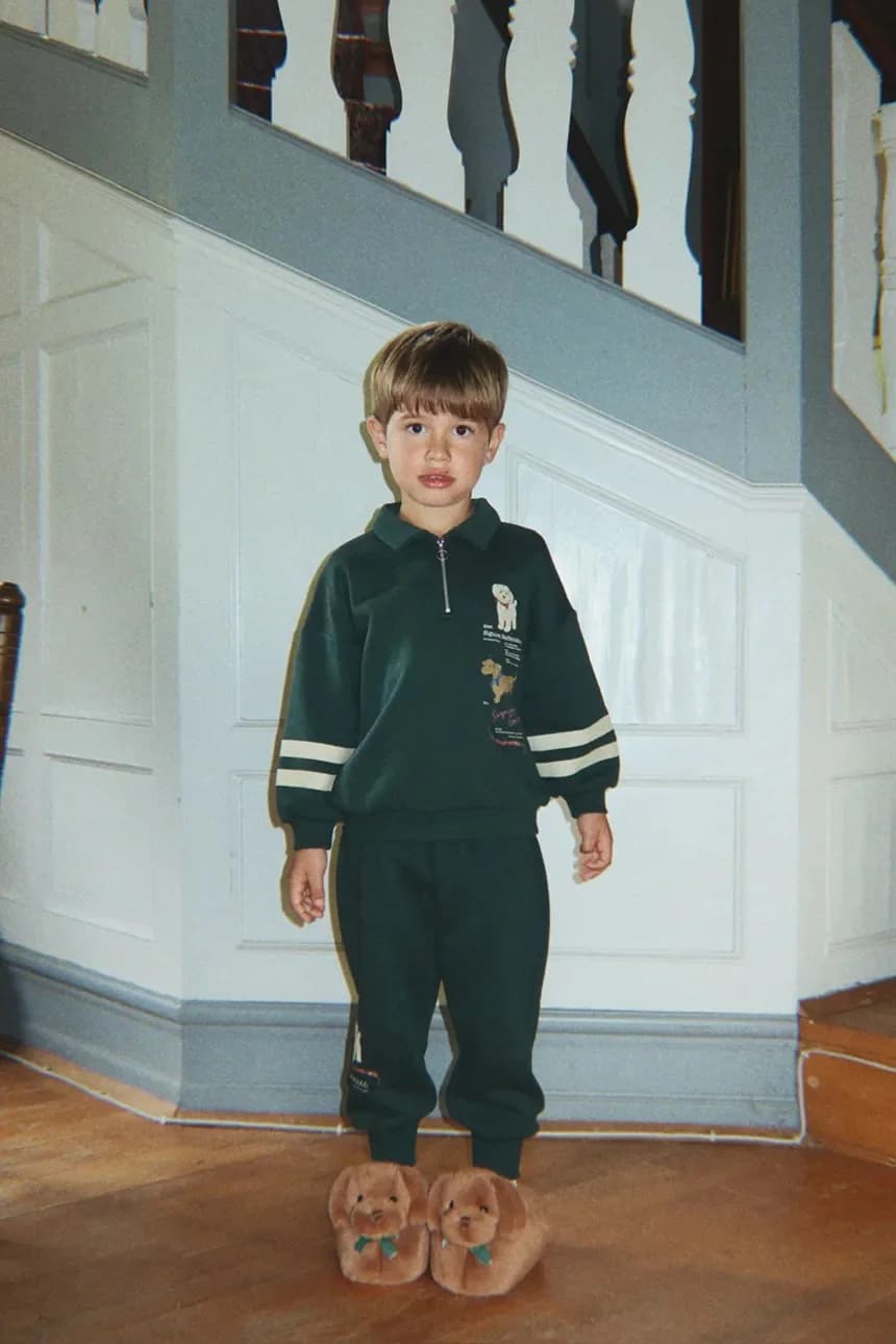 Детская толстовка из хлопка DOGGY HALF ZIP POLO OCS - фото 8