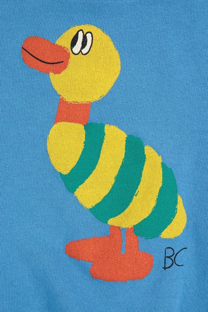 Хлопковая детская толстовка в полоску с изображением утки - фото 2