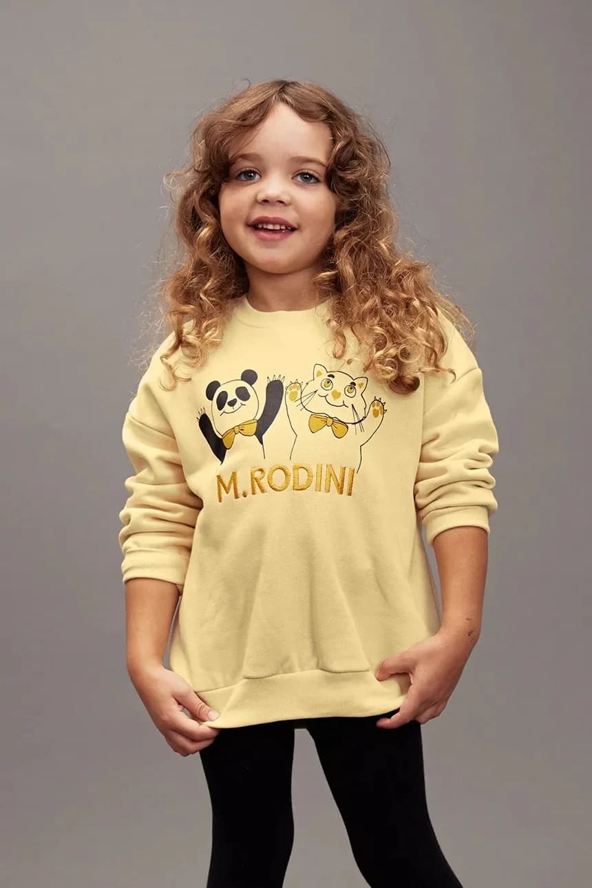 Детский хлопковый свитшот с пандой и котом